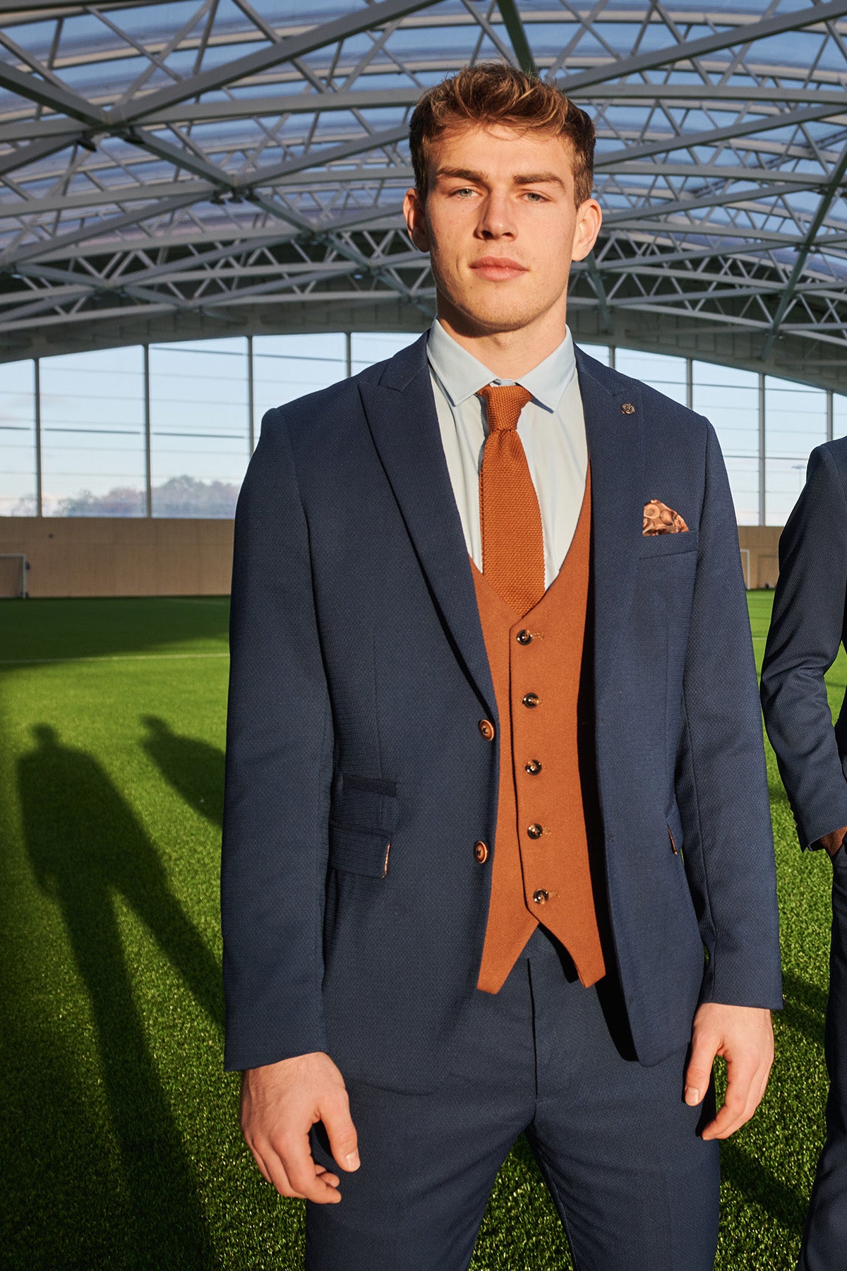 Official Leicester City F.C. Club Suit | MAX Royal Blue Men's Formal Suit with Kelvin Tan Waistcoat - Perfect for Match Days, Weddings & Special Occasions