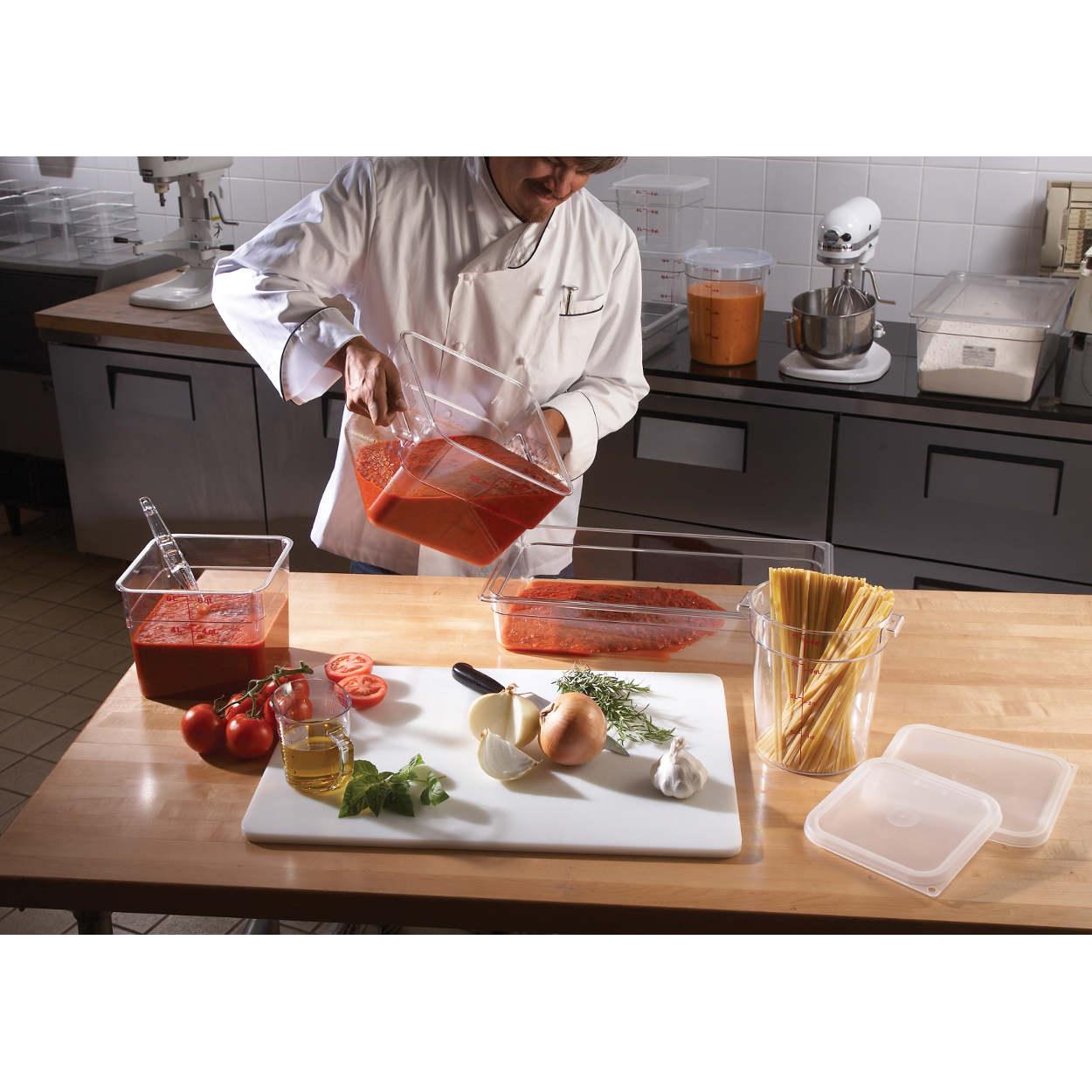 Cambro 18SFSCW135 Camwear 18 Quart Clear Square Food Storage Container with Lid - BPA-Free Plastic for Commercial Kitchen, Restaurant, and Home Meal Prep Organization