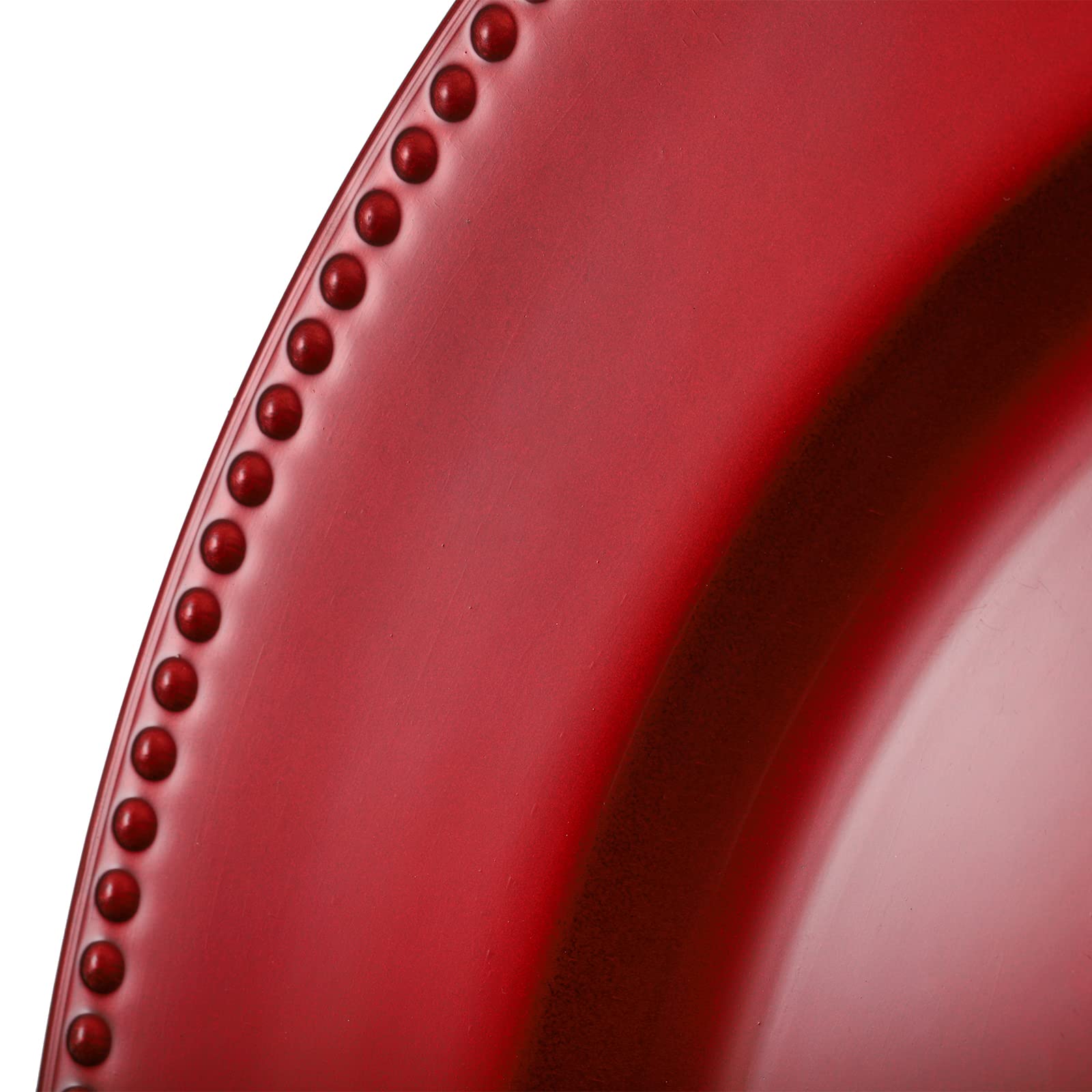 12 Pack Red Beaded Plastic Charger Plates - 13