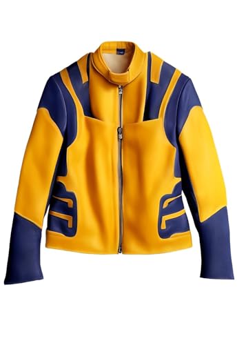 Yellow - Navy Real Leather