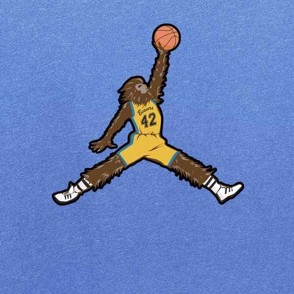 Pop Threads Air Wolf Dunking Graphic Tee for Men - Stylish Casual T-Shirt with Cool Basketball Print - Perfect for Streetwear, Gym, and Everyday Outfits