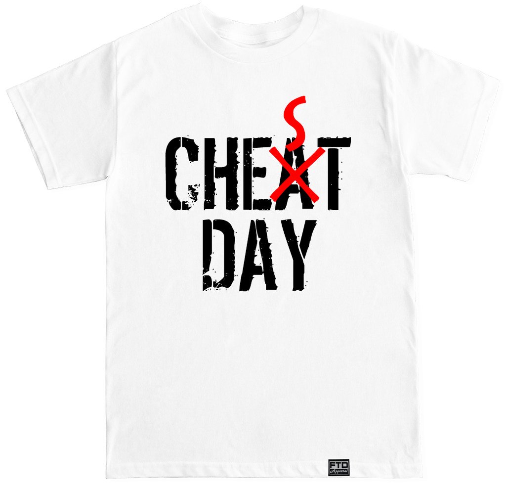 FTD Apparel Men's Cheat Chest Day Funny Gym Workout T-Shirt - Perfect for Bodybuilding, Weightlifting & Fitness Enthusiasts
