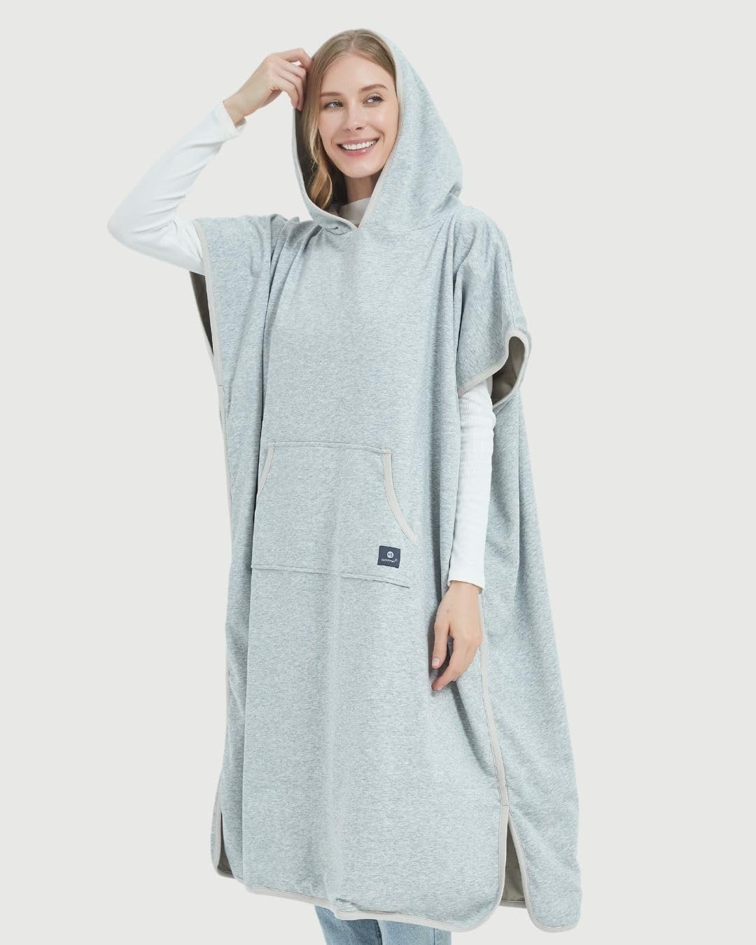 Radia Smart® EMF Protection Hooded Poncho for Adults - Anti-Radiation Blanket, Wearable Faraday Cage, RF & WiFi Shielding Clothing (Grey, Oversized) - Perfect for Home, Office & Travel EMF Protection