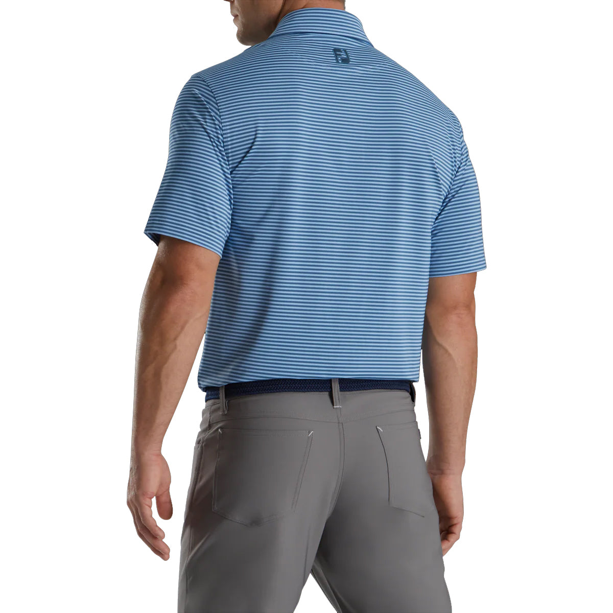 FootJoy Lisle Feeder Stripe Men's Golf Polo Shirt - Moisture-Wicking & UV Protection for Summer Golf Tournaments & Country Club Wear