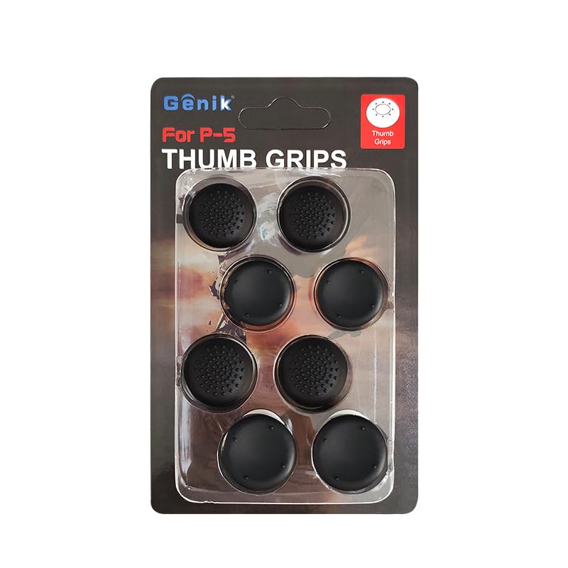 Premium CQC & FPS Thumb Grips Joystick Caps - Compatible with PS5, PS4, Nintendo Switch Pro, Xbox One & Xbox Series X Controllers - Enhanced Grip for Gaming - 4 Pairs (8Pcs) Black - Perfect for FPS, Racing & Action Games