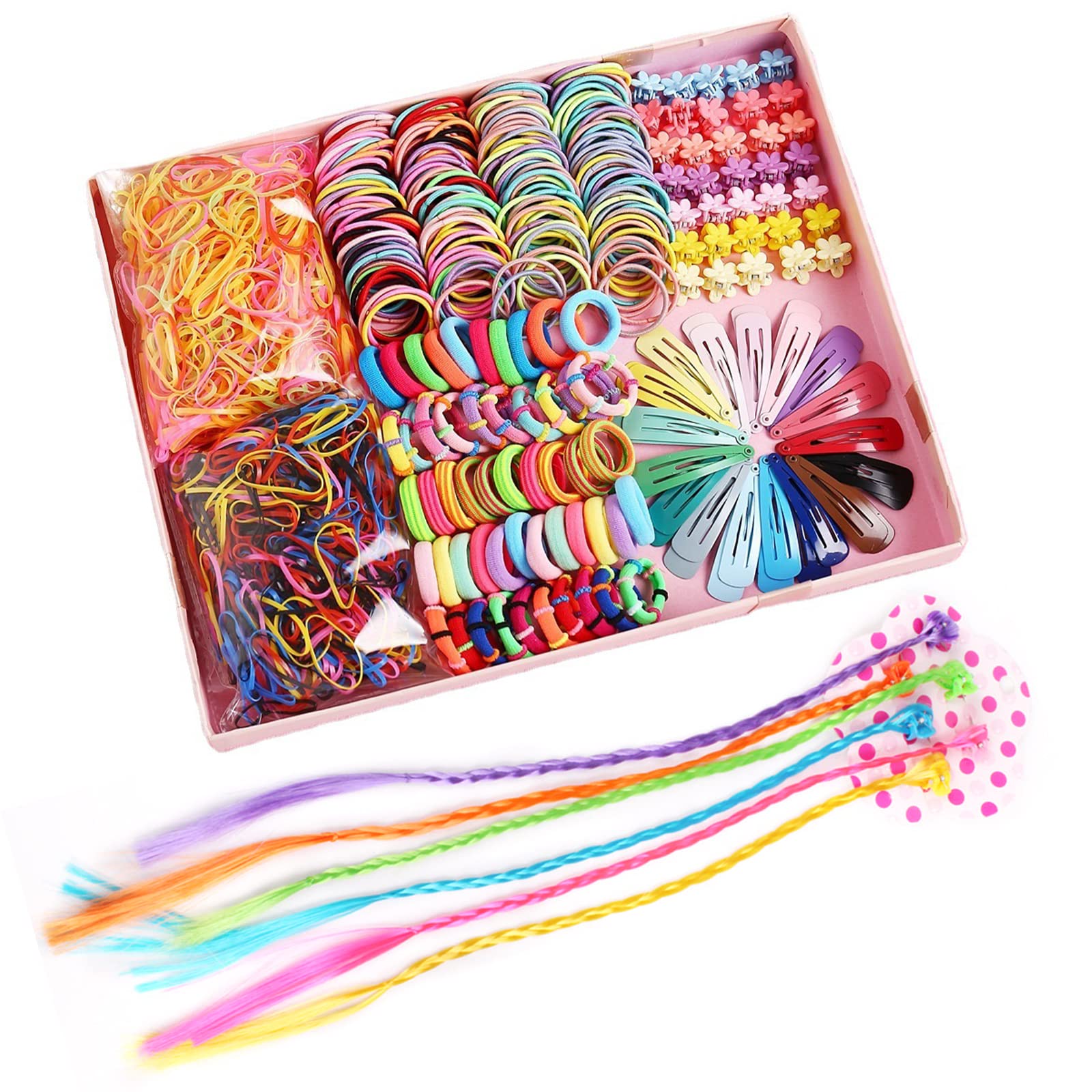 SPOKKI 786 Pcs Girls Hair Clips & Accessories Gift Set - Colorful Toddler Hair Bows, Barrettes, Elastics for Kids & Children - Perfect for Birthday Gifts, School, Parties & Daily Styling