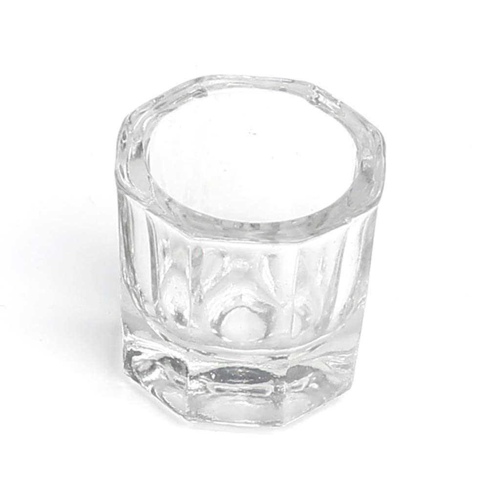 2PCS Crystal Glass Acrylic Powder Liquid Nail Art Cup with Lid - Manicure Bowl Container for Nail Extension & Dip Powder - Perfect for Salon, Home DIY Nail Art & Professional Nail Technicians