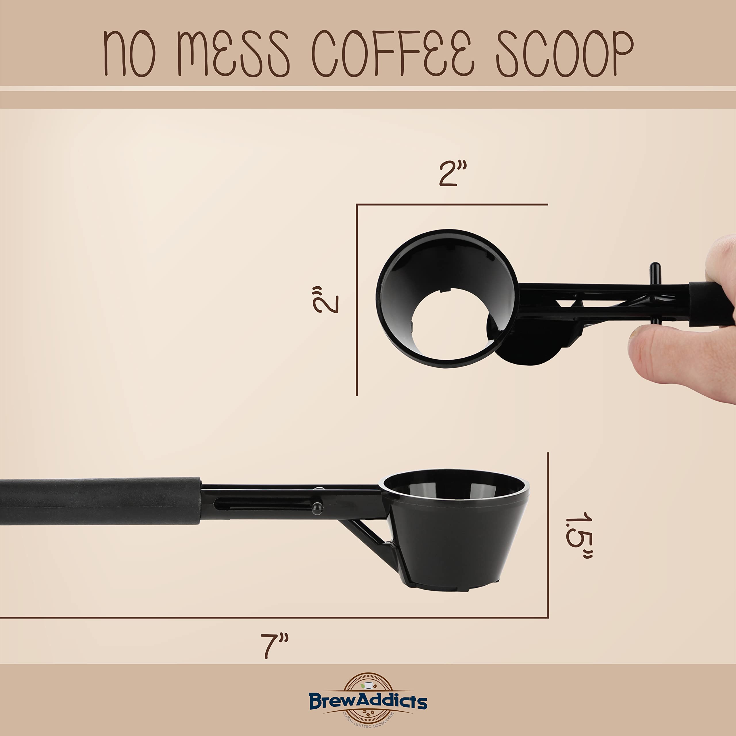 Reusable Coffee Scoop Funnel for K-Cups | Stainless Steel Measuring Spoon for Keurig Brewers & Refillable Pods | Dark Black | Perfect for Home & Office Coffee Stations
