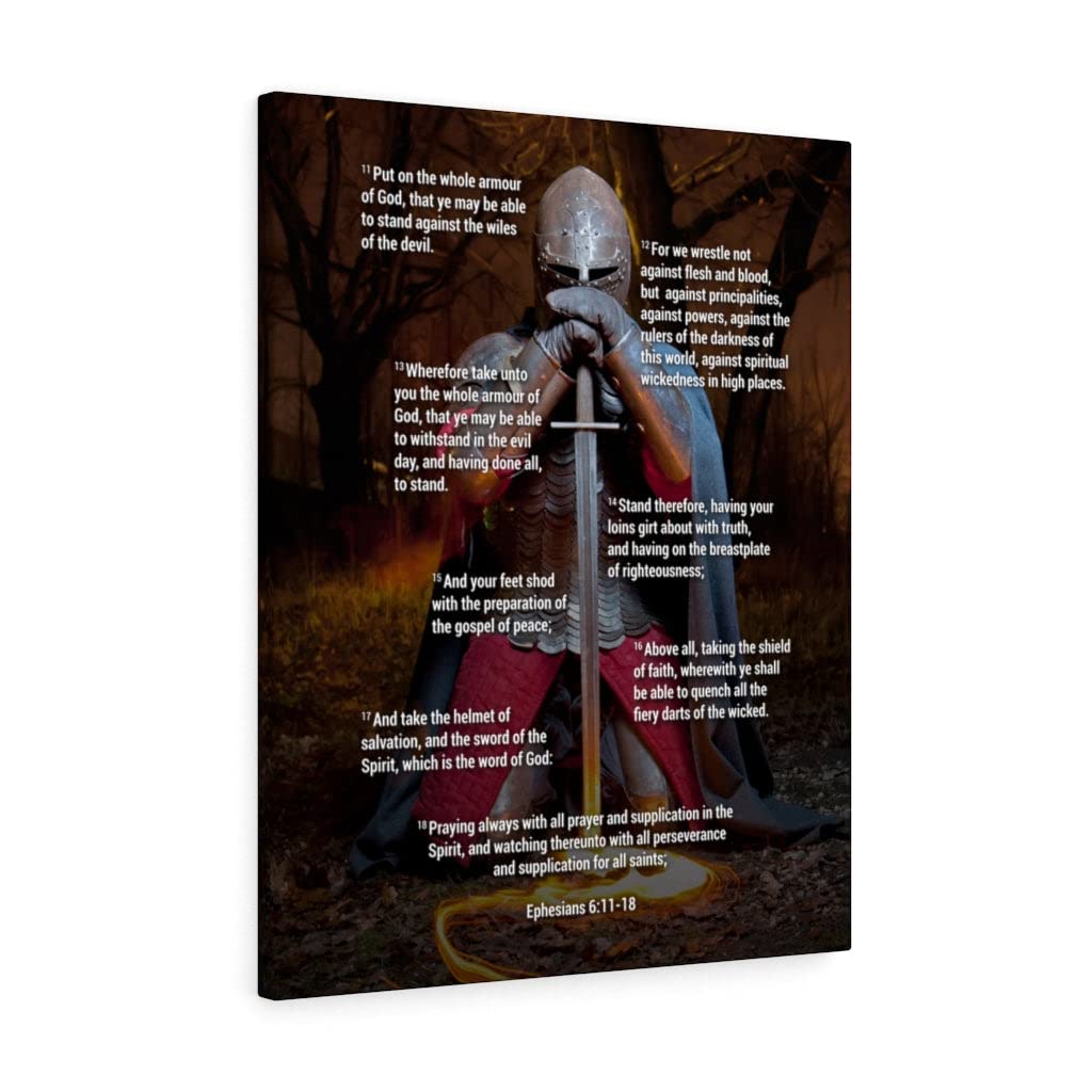 Armor of God Bible Verse Canvas Art - Ephesians 6:11-18 Christian Wall Decor for Home, Church & Office - Inspirational Scripture Gift for Faith & Spiritual Warfare