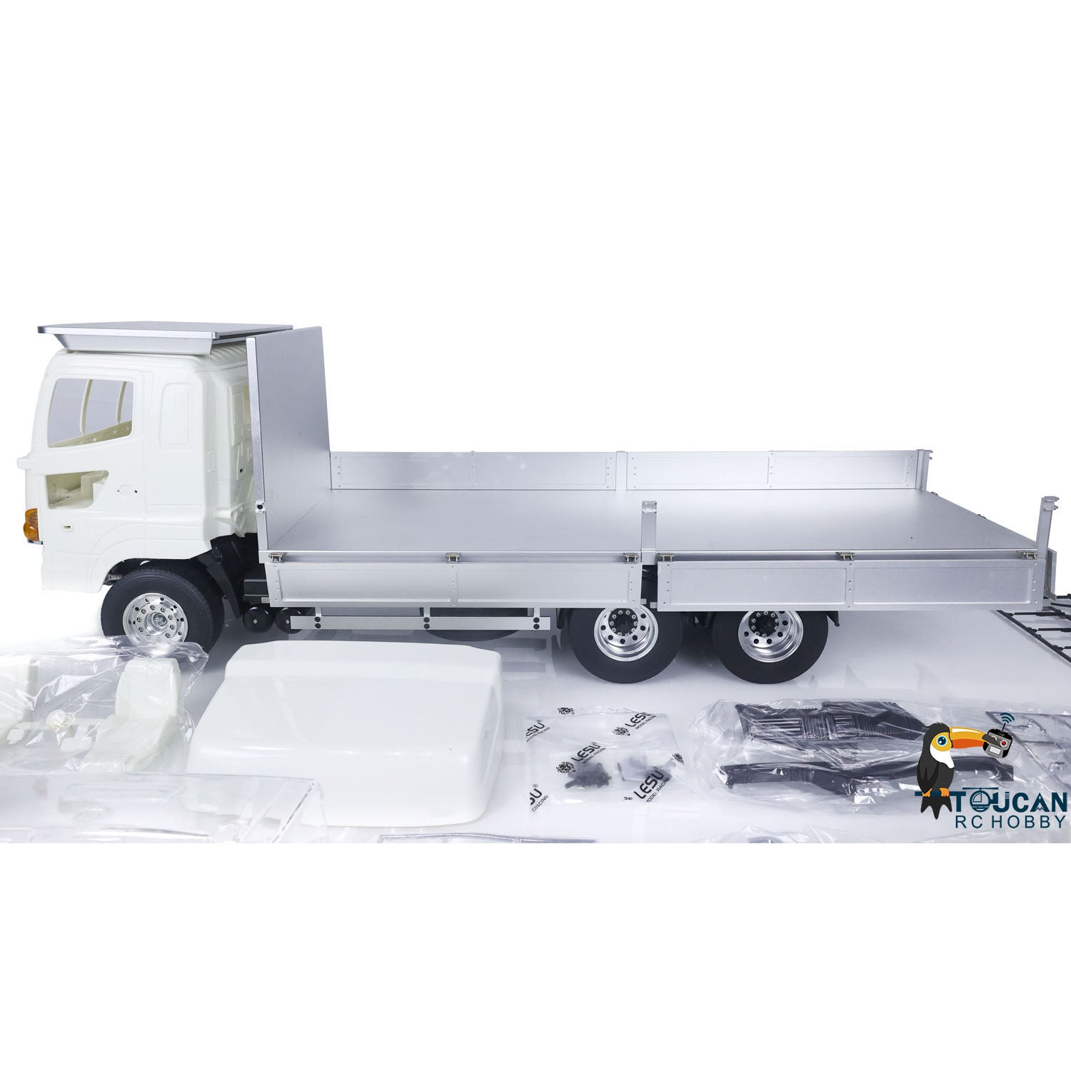 LESU RC 700 1/14 Scale 6x4 Flatbed Truck Trailer - DIY Construction Vehicle Model Kit with Motor & Gearbox - Compatible with TAMIYA - Perfect for RC Hobbyists, Collectors, and Construction Vehicle Enthusiasts