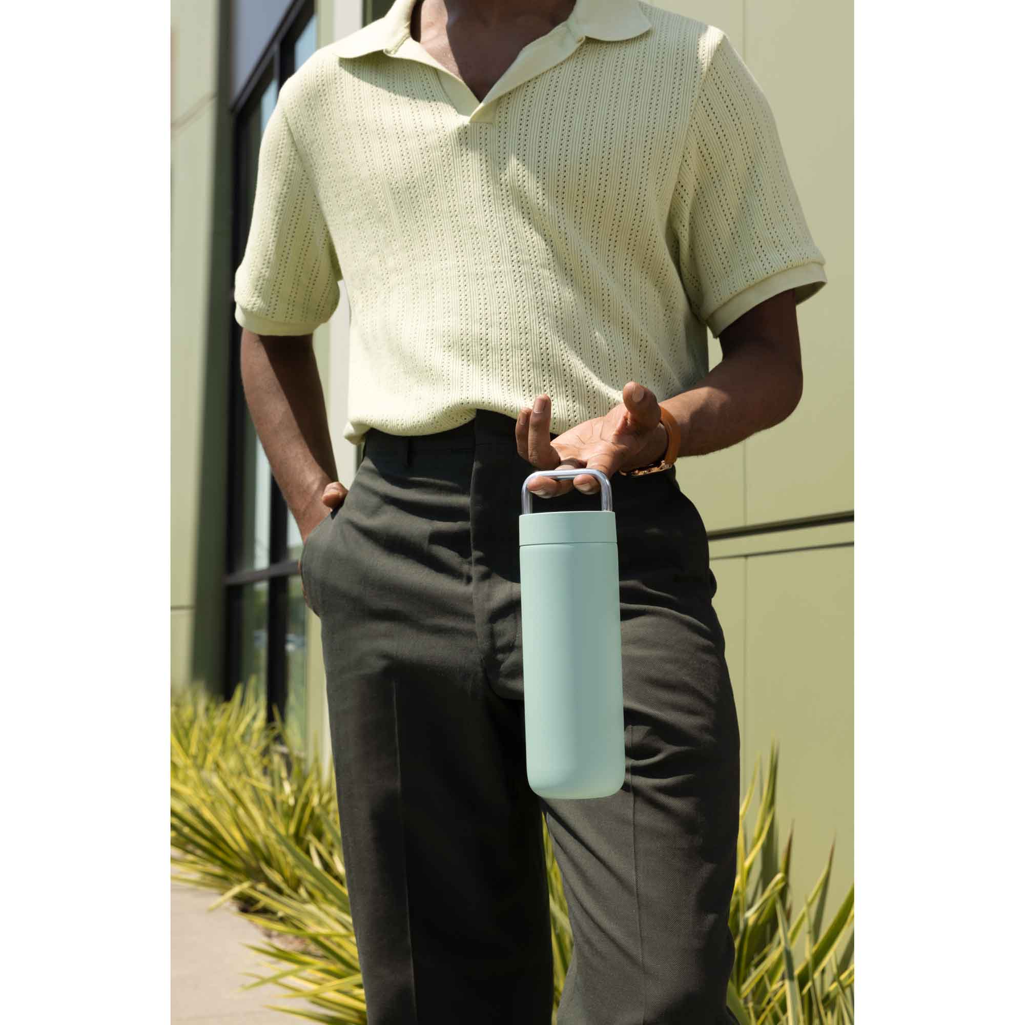 Fellow Carter Carry 20 oz Insulated Stainless Steel Water Bottle - Mint Chip | Leakproof & Sweatproof | Perfect for Gym, Hiking & Office Use