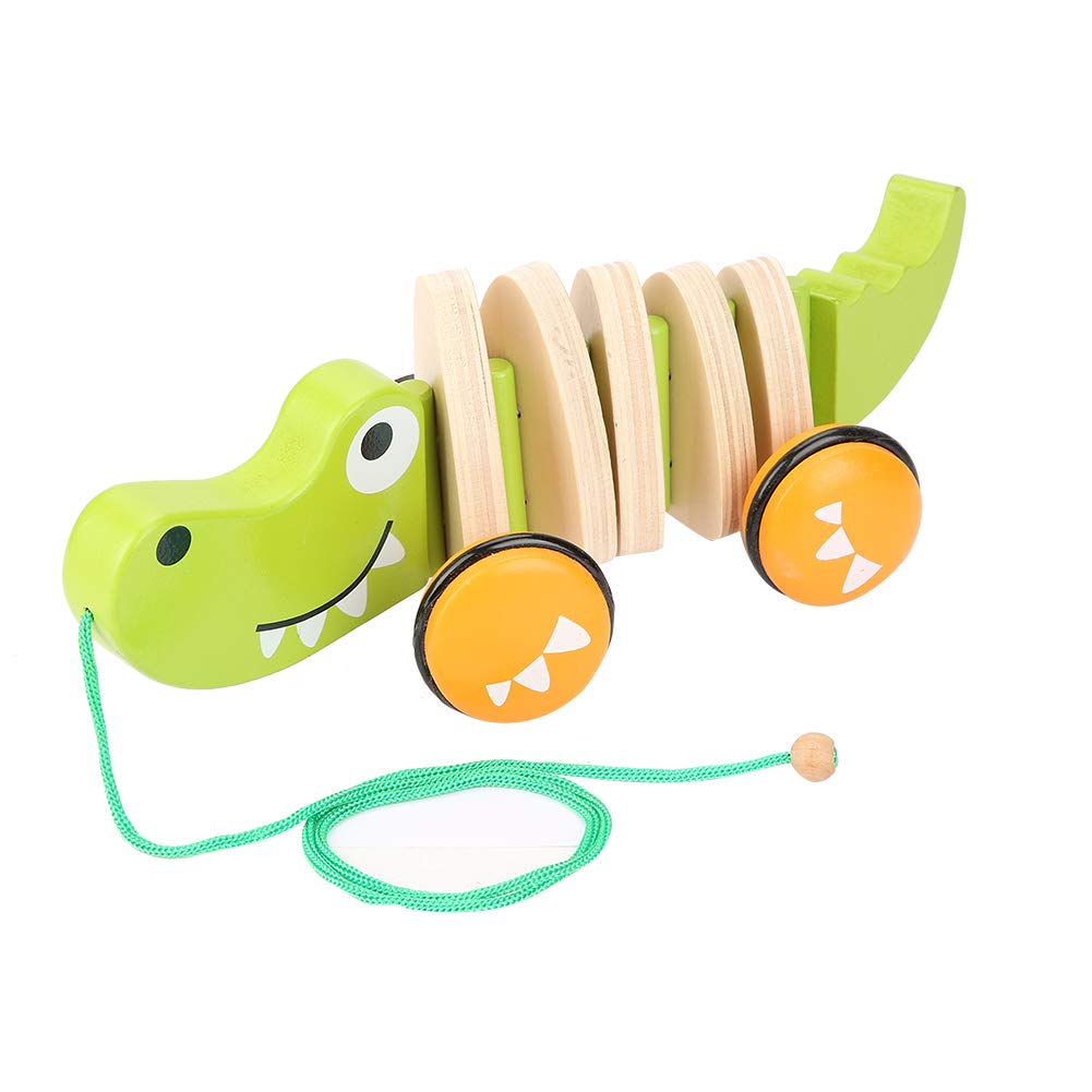 Wooden Pull Along Toy for Toddlers - Natural Wood Rope Walking Toy, Push & Pull Learning Activity for Kids - Perfect for Indoor Play & Early Childhood Development