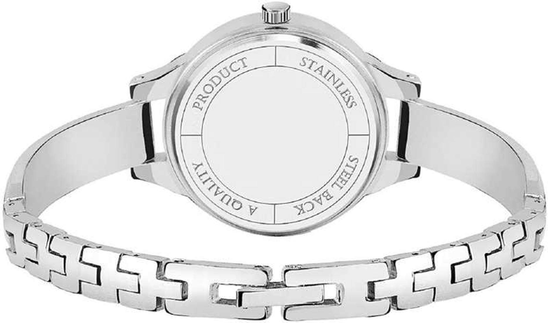 Acnos® Premium Silver Plated Analog Watch for Women & Girls - Elegant Silver Dial with Matching Strap & Case - Perfect for Office, Parties & Everyday Wear