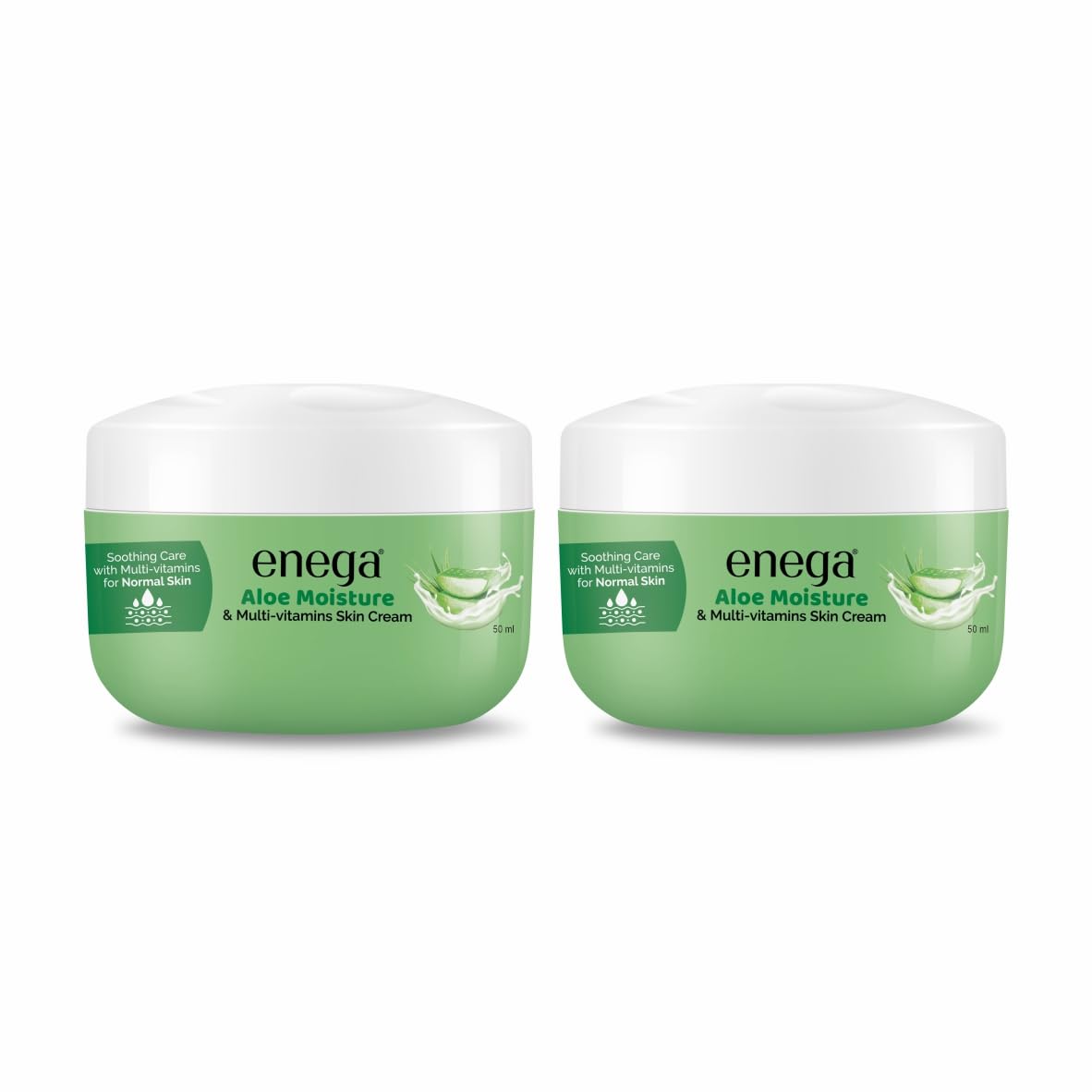 Enega Aloe Vera Honey & Almond Skin Soft Fruit Multi-Vitamins Moisturizing Cream - Hydrating Face & Body Lotion for Men, Women & All Skin Types - 50ml (Pack of 2) - Perfect for Dry Skin Care & Daily Moisturizing Routine