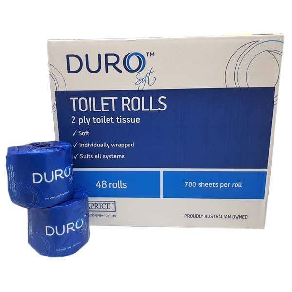 Premium Caprice Duro Toilet Paper Roll - 700 Sheets per Roll, Individually Wrapped for Hygiene - Soft & Strong Bathroom Tissue for Home, Office & Travel Use