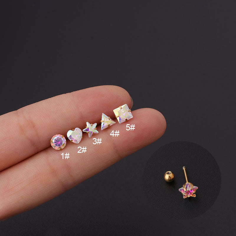 20G Cartilage Tiny Stud Earrings - Opal Stud Earrings for Women | HSPJ600 | Perfect for Daily Wear, Parties & Gifts