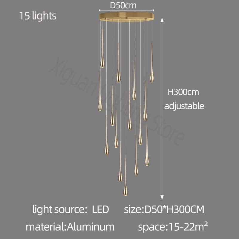 Elegant Staircase Chandelier - Modern Circular Cone Design Crystal Pendant Light for Hallway, Foyer & Stairwell - Perfect for Home Decor & Luxury Ambience Lighting