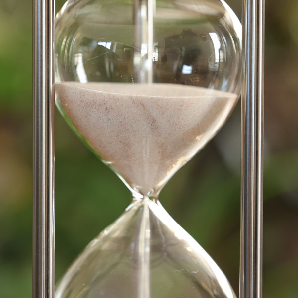 50 Minute Zebrawood Hourglass with Metal Stand - Premium Sand Timer for Kitchen, Yoga, Meditation & Home Decor