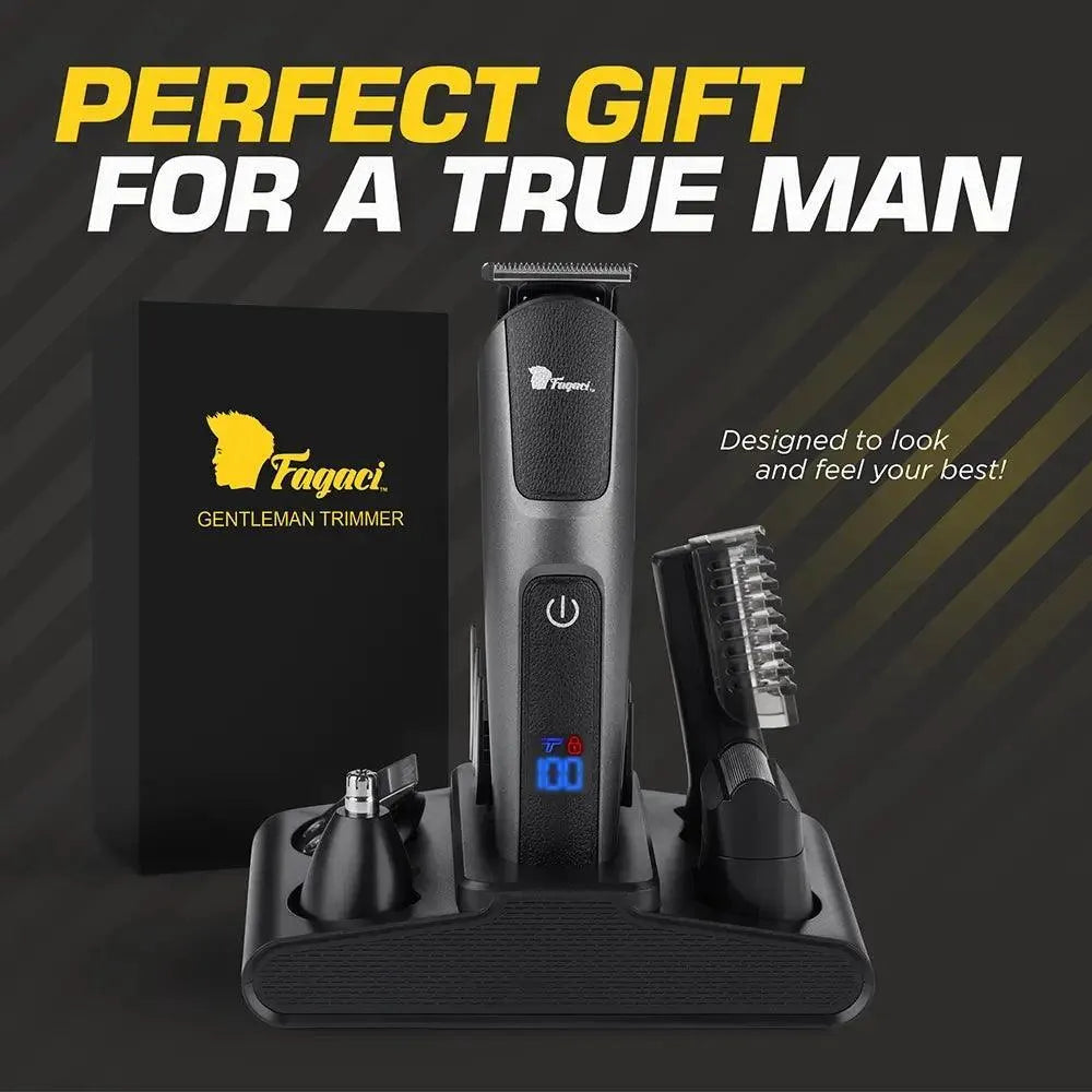 Premium Gentleman Trimmer for Men - Electric Beard & Mustache Grooming Kit - Perfect for Travel, Home & Professional Use