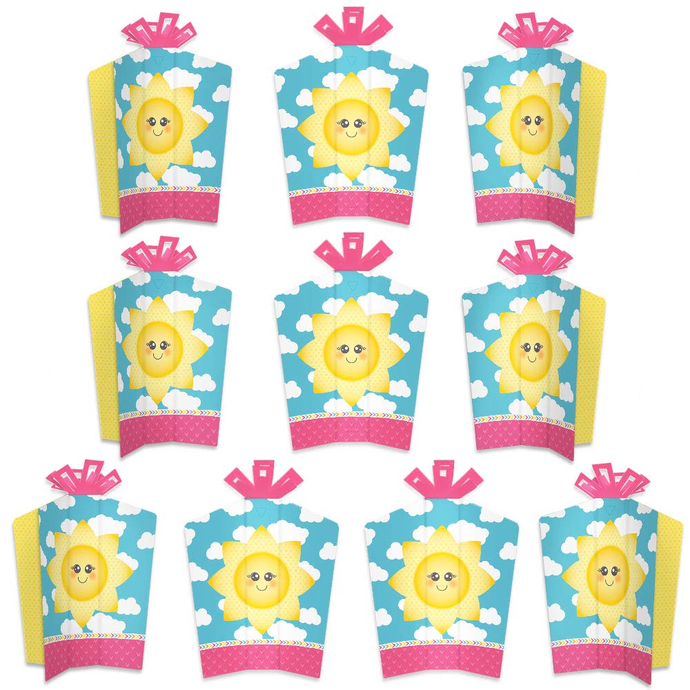 You Are My Sunshine Table Decorations - 10-Pack Fold & Flare Centerpieces for Baby Showers, Birthday Parties & Home Decor - Cheerful Party Supplies by Big Dot of Happiness