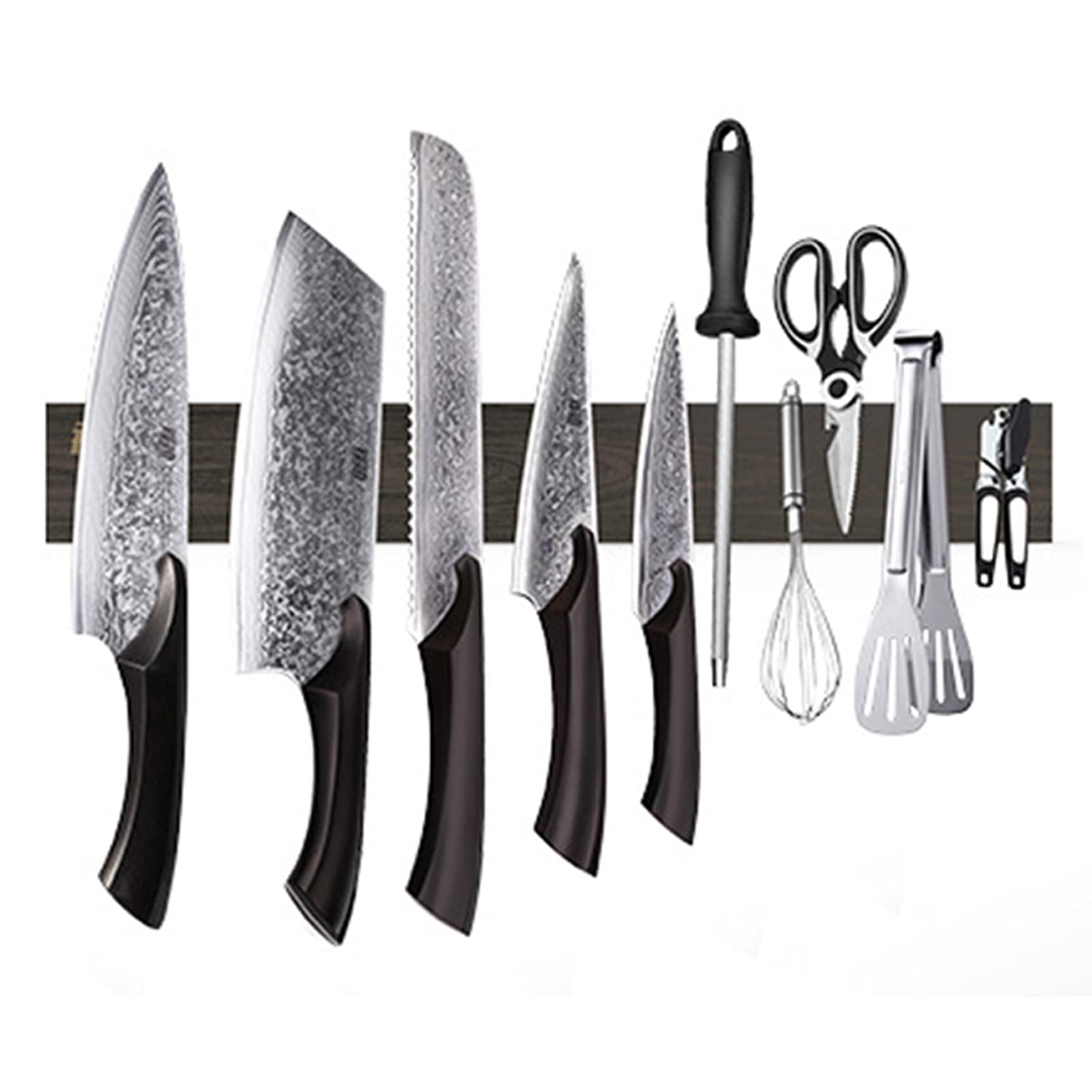 Premium Magnetic Knife Holder - Wall Mounted Acacia Wood Knife Storage Strip for Kitchen & Garage | Strong Magnetic Knife Rack for Chefs & Home Cooks | Perfect for Organizing Knives, Scissors & Metal Utensils | Ideal for Modern Kitchens, Restaurants & Workshop Spaces