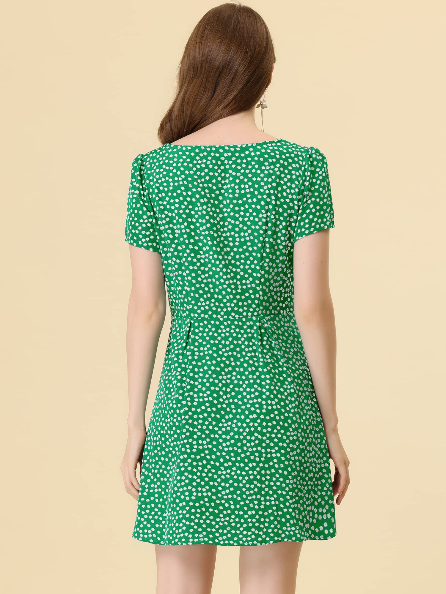 Allegra K Women's Casual Dress - Flowy Summer Midi Dress with Short Sleeves | Perfect for Beach Vacations, Date Nights & Office Wear
