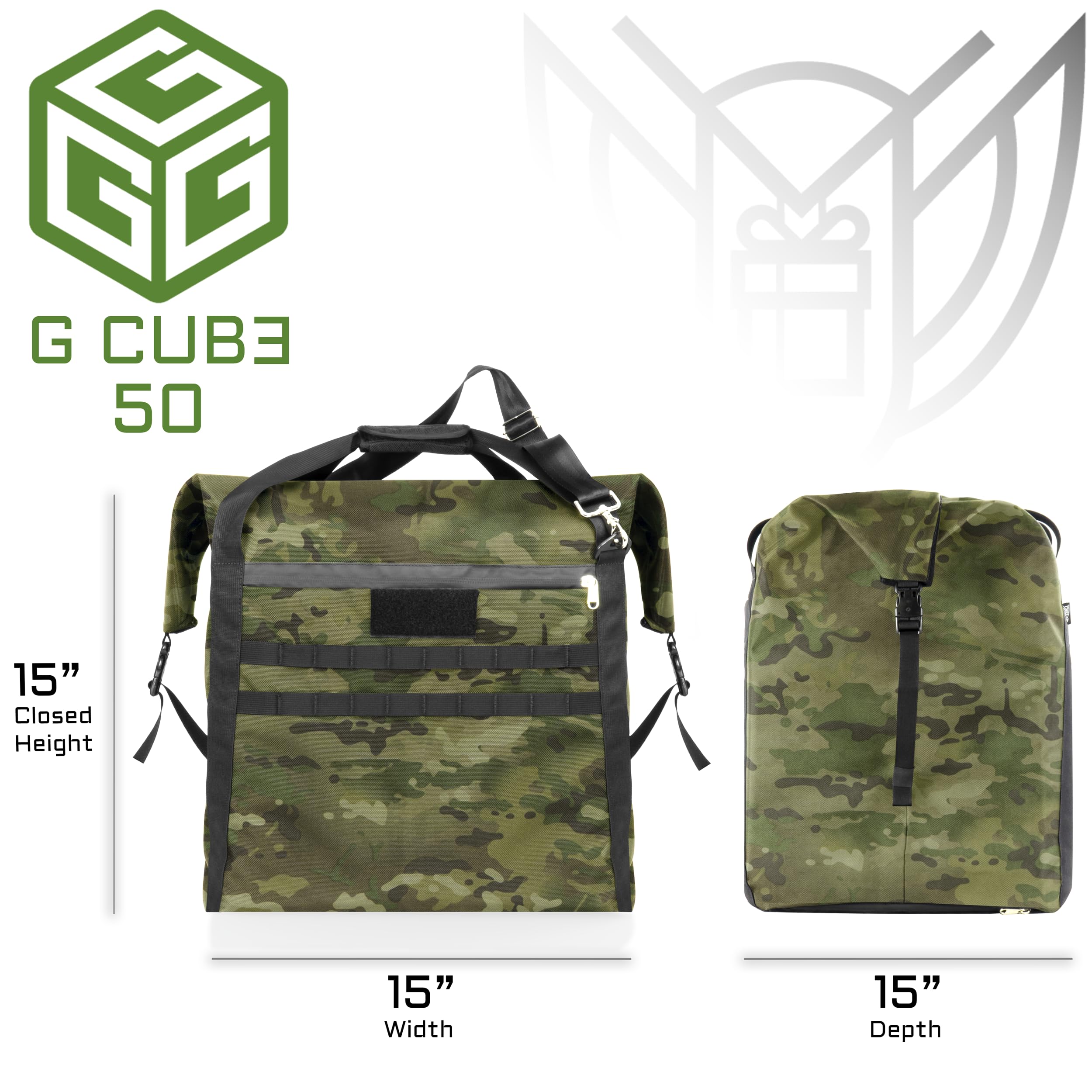 G CUBƎ 50 Faraday Bag & LITE Faraday Bag Combo - EMP/CME/EMF/RF Protection for Generators & Electronics - Multicam Camo - Perfect for Emergency Preparedness, Data Security & Off-Grid Power Protection