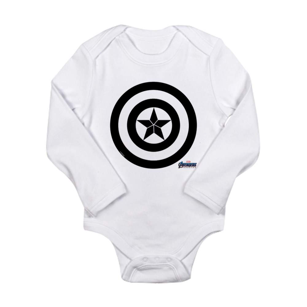 Captain America Shield Long Sleeve Baby Bodysuit - Marvel Superhero Infant Onesie for Boys & Girls - Perfect for Cosplay, Birthday Parties & Comic Con Events