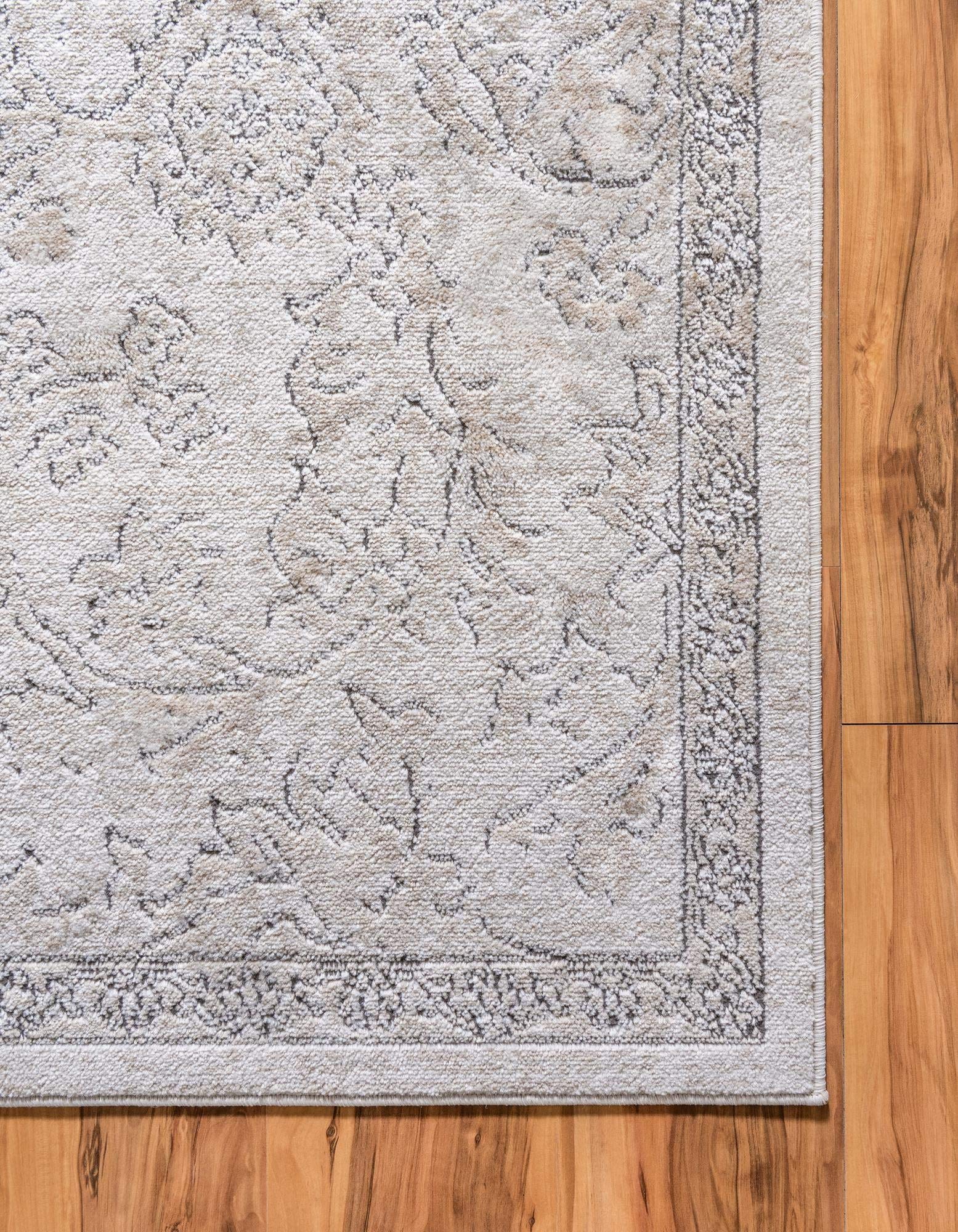 Rugs.com Oregon Collection 12 Ft Ivory Low-Pile Runner Rug - Hallway & Entryway Carpet for Home Decor | Durable Floor Mat for High Traffic Areas