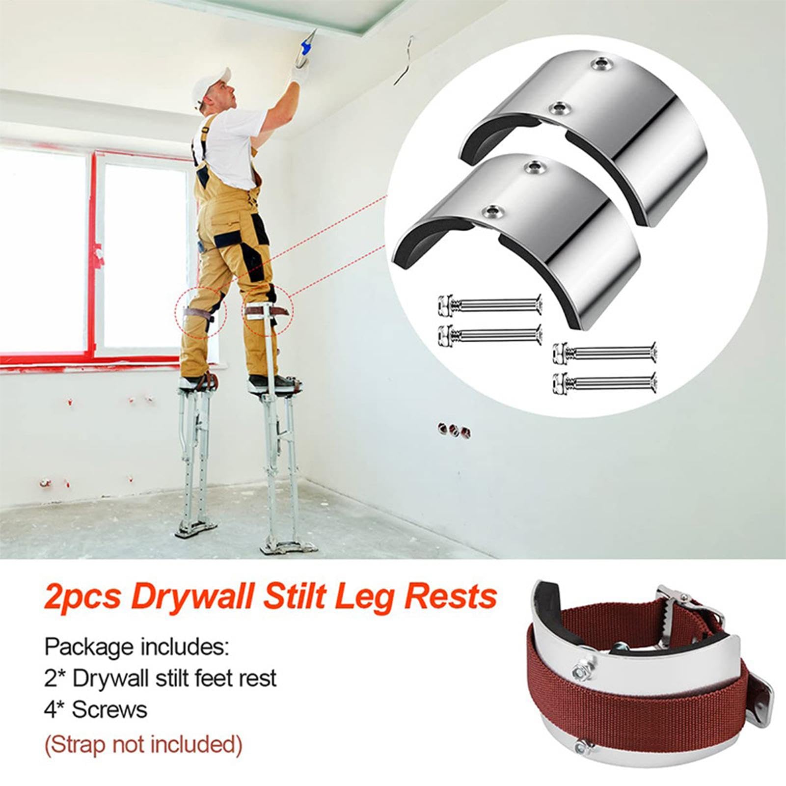 Premium Aluminum Alloy Stilt Accessories Kit - Durable Metal Stilt Parts & Leg Straps for Construction & Home Improvement | Ideal for Drywall Work, Painting & Roofing Projects