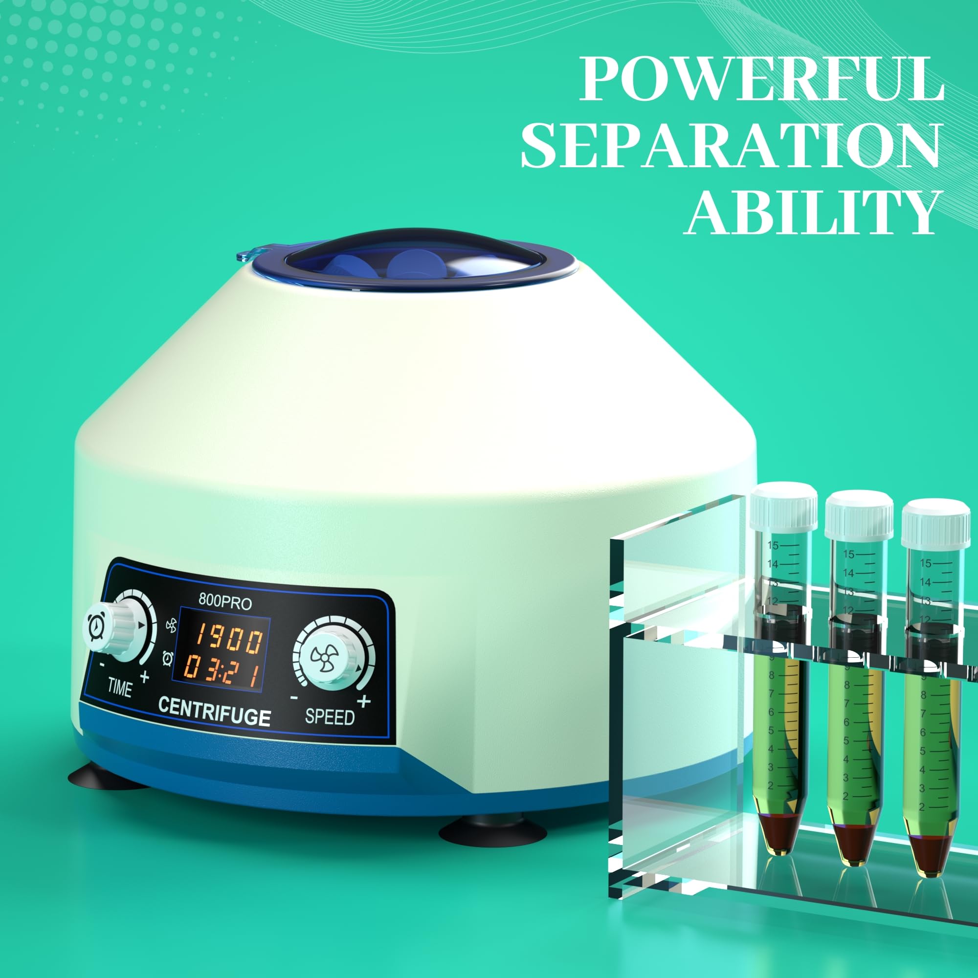 4000RPM Lab Centrifuge Machine - 6x15ml Benchtop Centrifuge with Digital Timer & Speed Control, LCD Display - Perfect for Blood Sample Separation, DNA/RNA Extraction, Medical & Research Laboratories