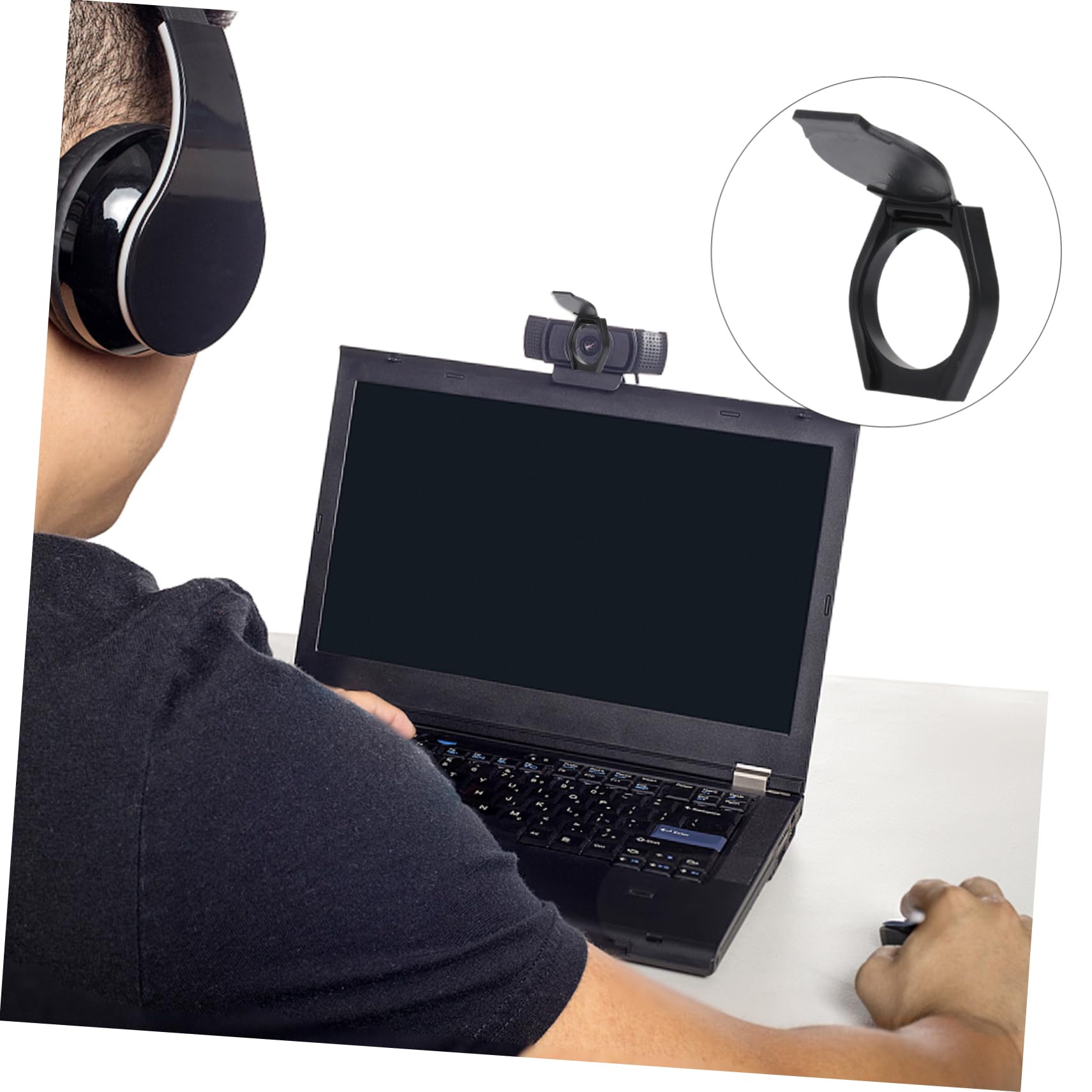 10pcs Webcam Cover Shutter - Privacy Protection for Laptop & Desktop Cameras - Anti-Spy Lens Cover for Zoom Meetings & Online Classes (Black)