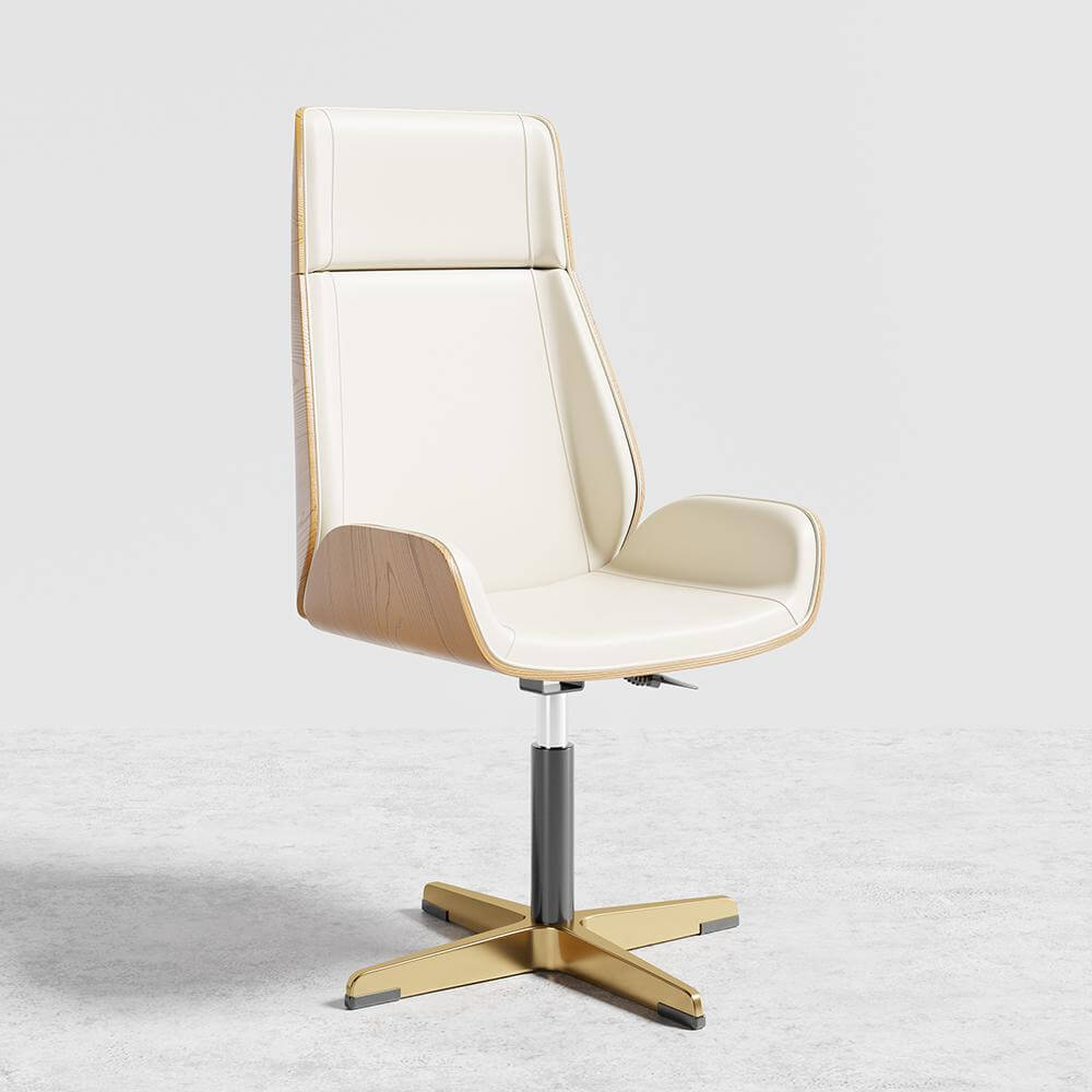 Premium Leather Modern Home Office Chair - Ergonomic High Back Executive Desk Chair with Lumbar Support - Perfect for Working from Home, Gaming & Conference Rooms
