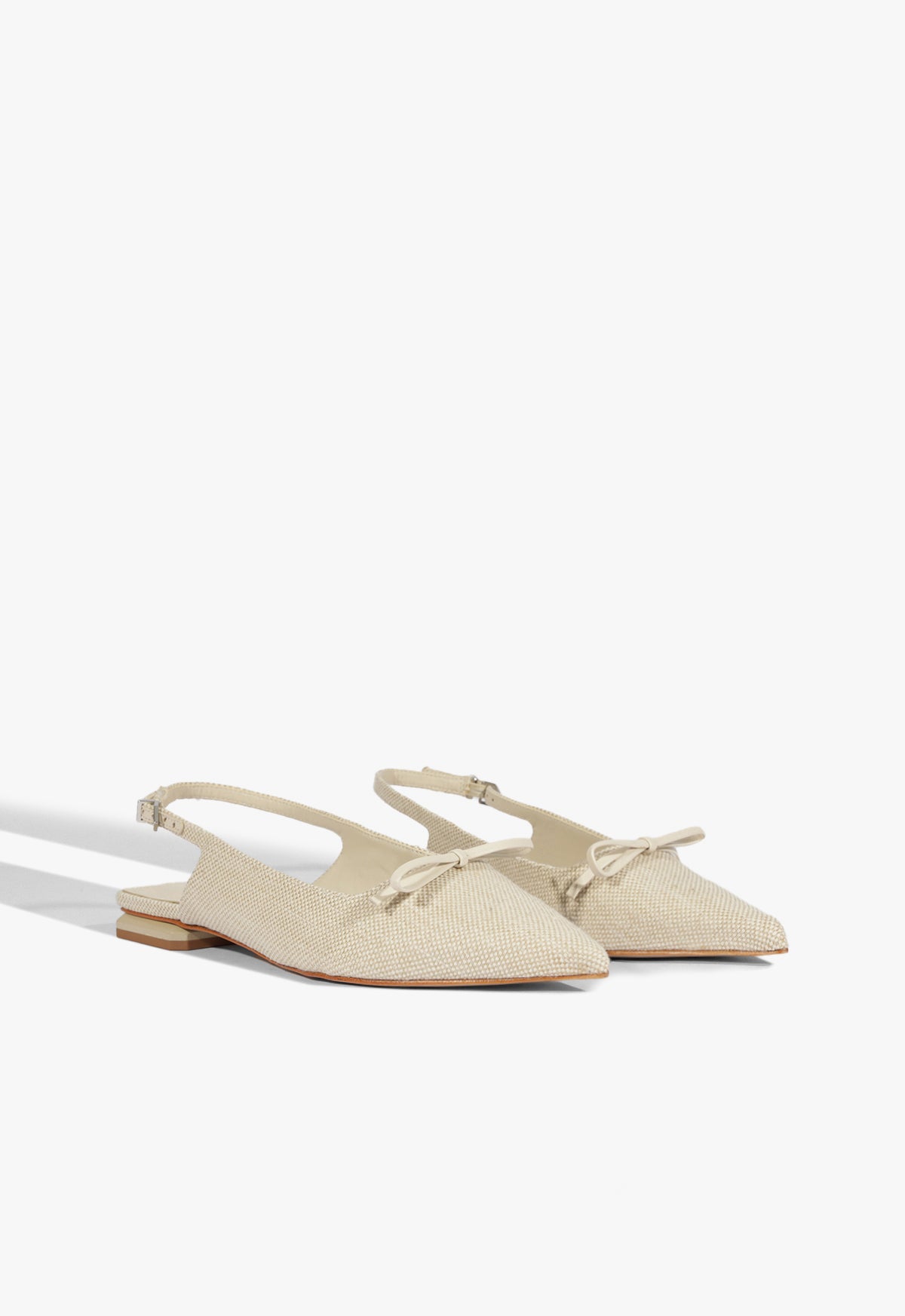 Violetta White Linen Ballet Flats for Women - Comfortable & Breathable Summer Shoes for Casual Wear, Office, and Travel