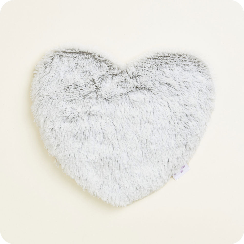 Warmies Heart-Shaped Heating Pad - Soft Marshmallow Gray Microwaveable Warm Plush for Relaxation & Pain Relief - Perfect for Stress Relief, Menstrual Cramps & Cold Weather Comfort