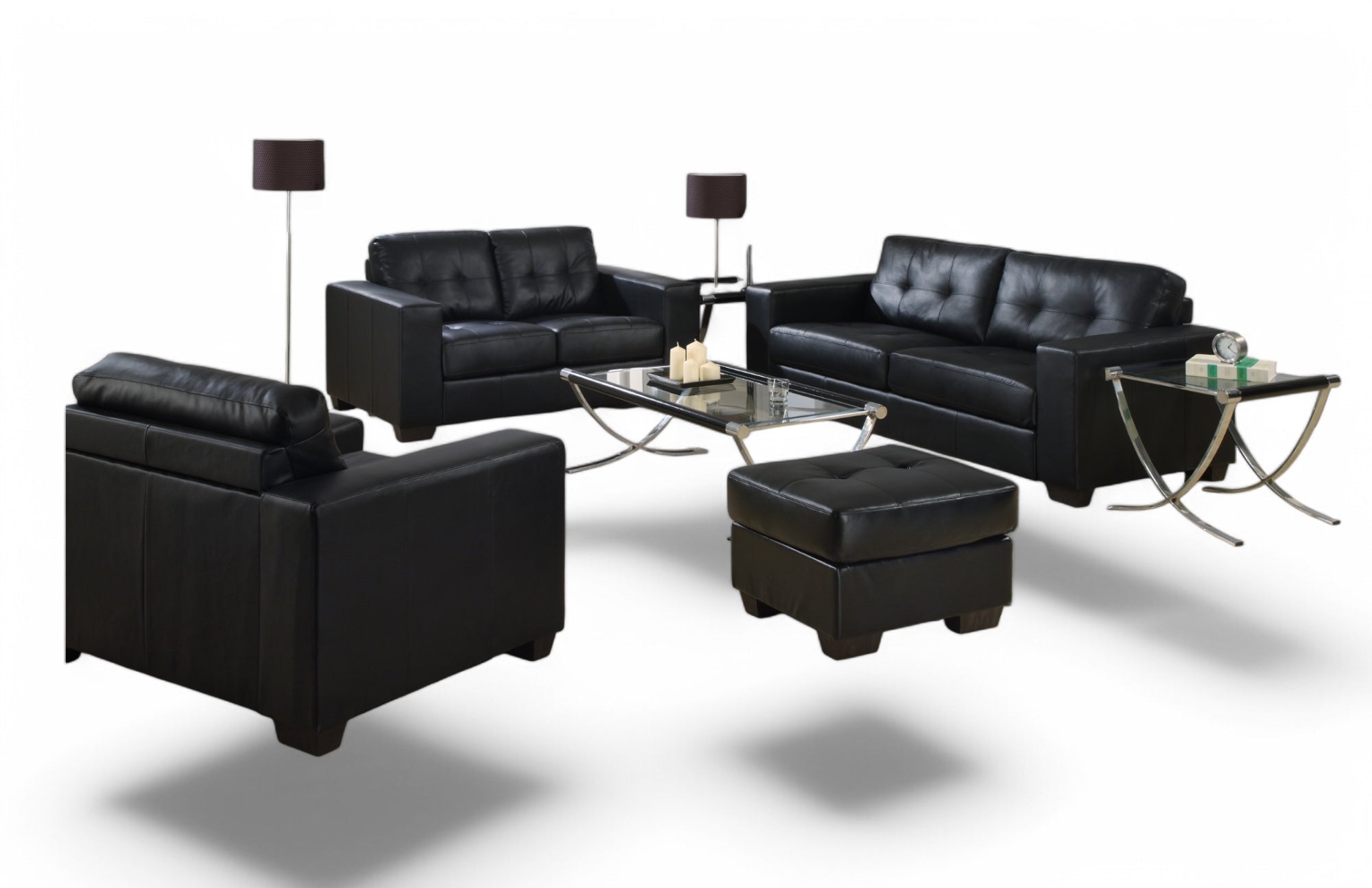 Modern Lounge Suite with Ottoman - Stylish Living Room Furniture Set for Comfortable Relaxation & Home Decor | Perfect for Small Spaces, Apartments & Family Gatherings