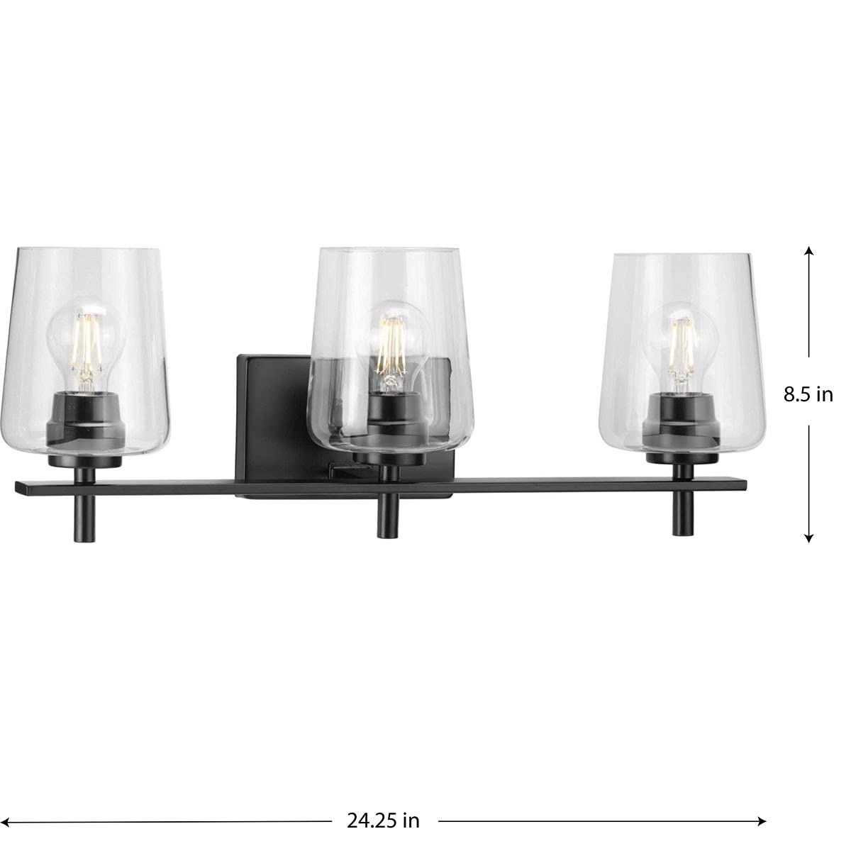Progress Lighting P300362-31M Calais Bathroom Vanity Light Fixture - Modern Black Sconce for Bathroom Mirror & Vanity Area - Perfect for Home, Hotel, and Spa Decor