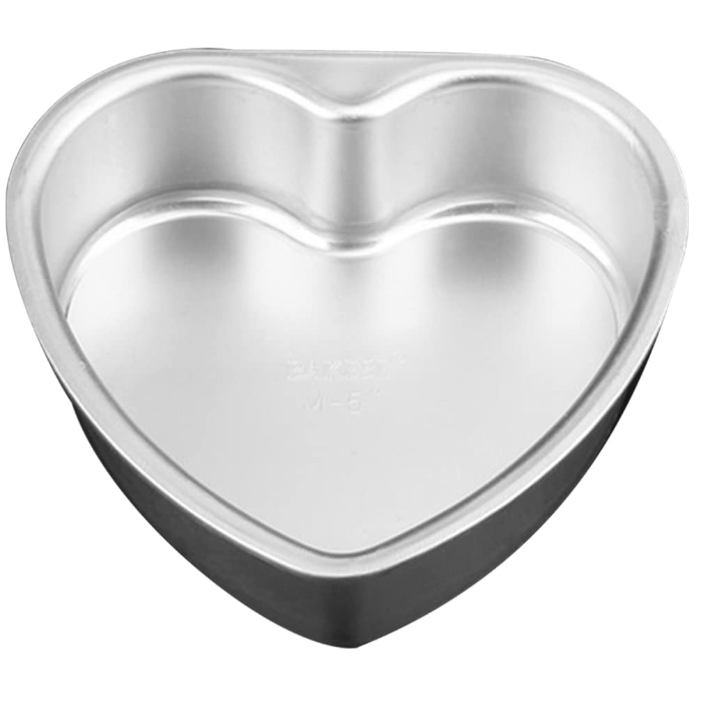 HEMOTON 8-Inch Heart Shaped Cake Pan with Removable Bottom - Non-Stick Aluminum Baking Pan for Valentine's Day, Anniversary, Birthday Cakes - Perfect for Home Bakers and Professional Chefs