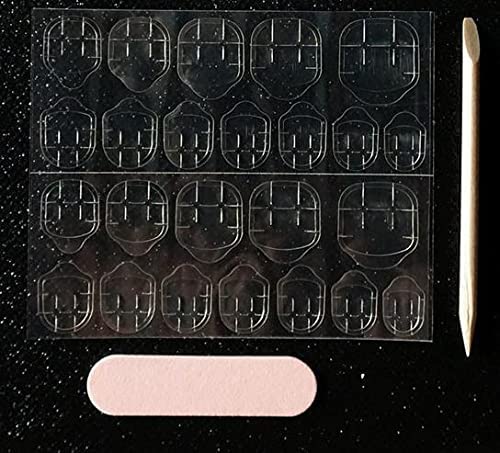 Sunkizzrs® 24-Pack Press On Nails Kit - French Tip Artificial Nails with Adhesive & Nail File | Acrylic Fake Nails for Women | Perfect for Parties, Weddings & Daily Wear (Style C)