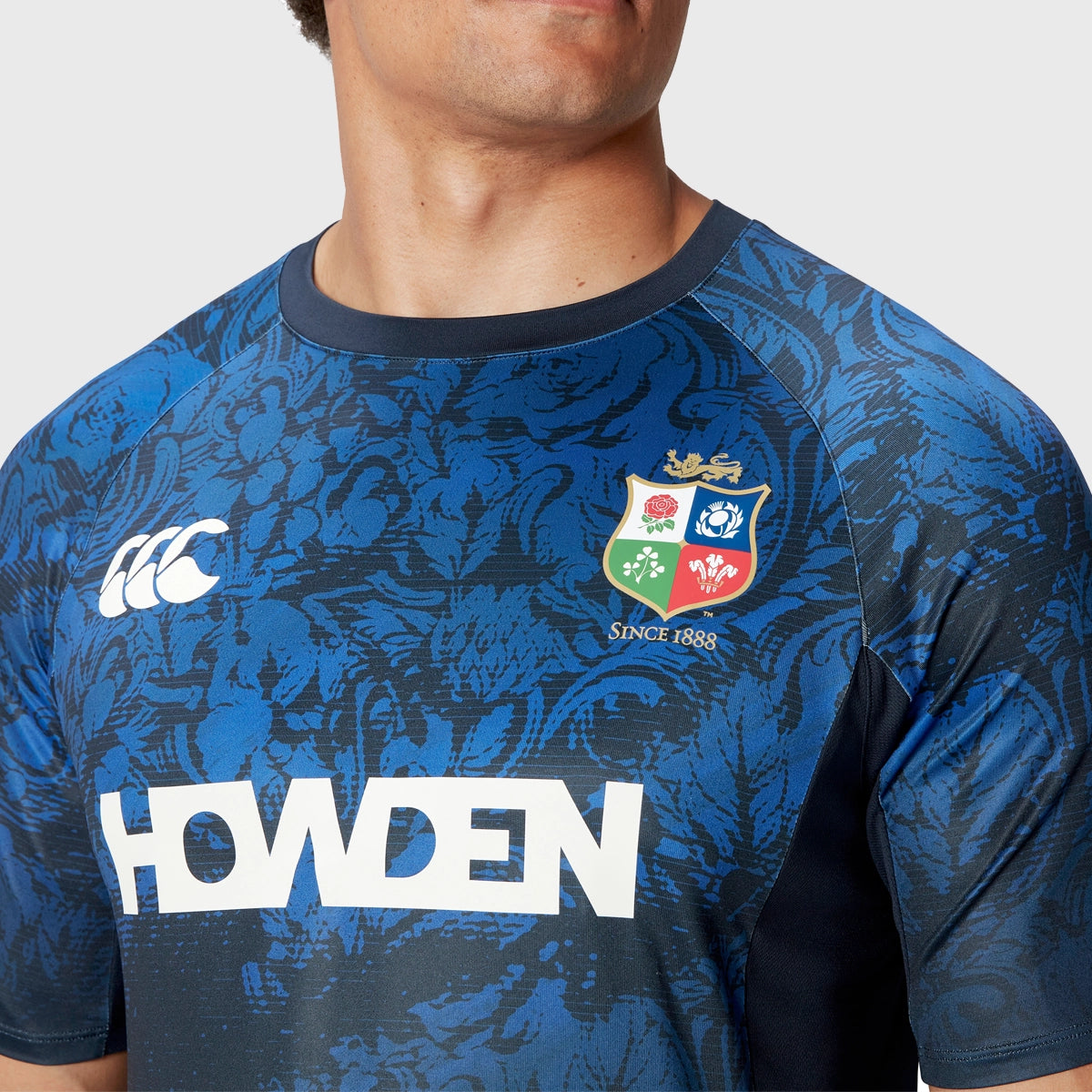 Canterbury British & Irish Lions Men's Superlight Performance T-Shirt - Navy Blue Rugby Jersey for Training & Match Days