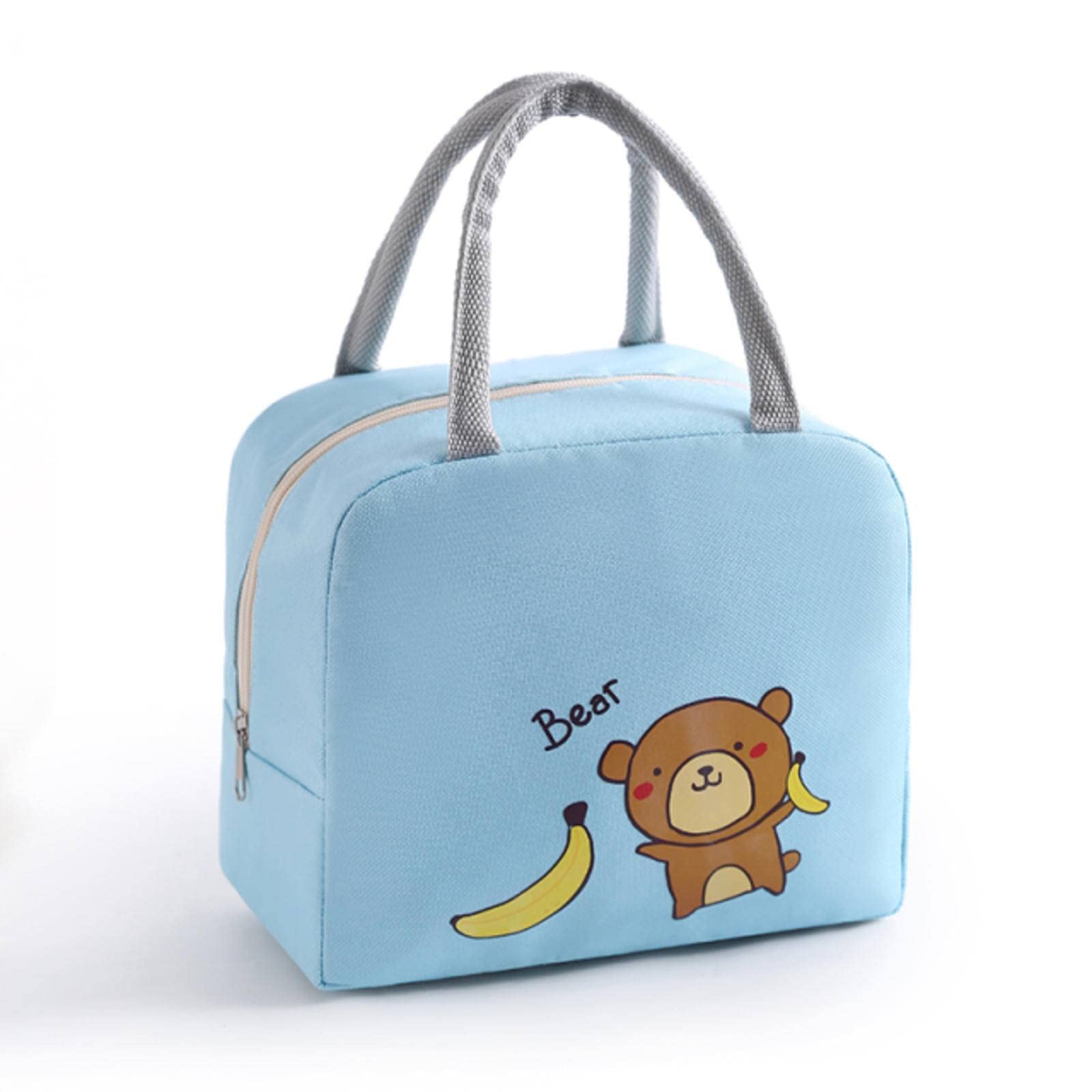 KBREE Insulated Lunch Bag for Kids & Adults - Thermal Insulated Canvas Tote for School, Work, Picnic & Travel - Leakproof Bento Box & Food Storage Container (Portable & Durable)