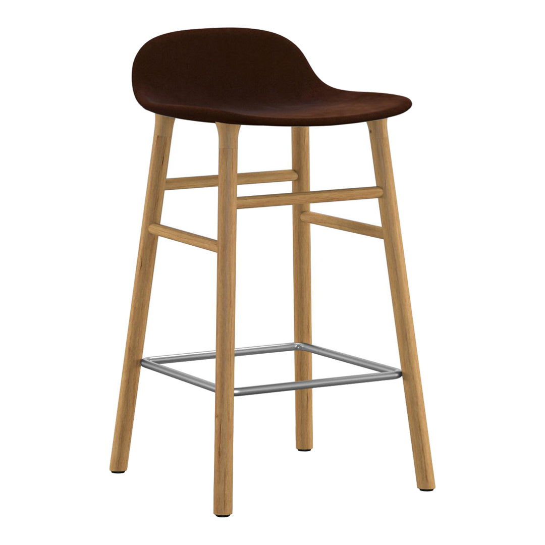 Modern Upholstered Counter Stool with Wooden Legs - Comfortable Bar Stool for Kitchen Island, Breakfast Nook & Home Decor