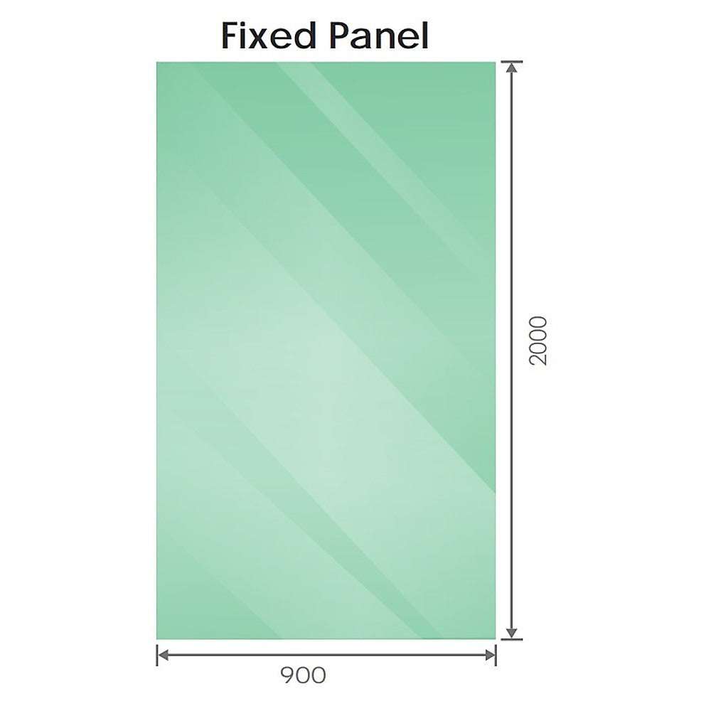 120x90cm Frameless Corner Shower Screen with Black Brackets & Stainless Steel Hinges - Square Double Pull Handle for Modern Bathroom & Spa Style