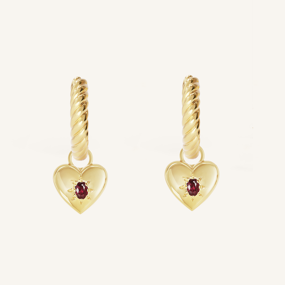 Elegant Rouge Heart Charm Hoop Earrings for Women - Perfect for Valentine's Day, Anniversary Gifts & Romantic Date Nights