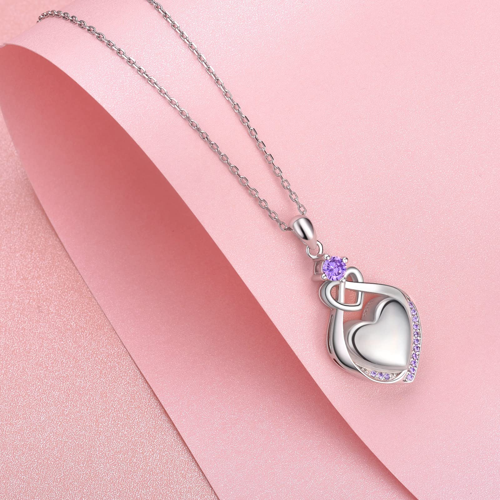 925 Sterling Silver Cremation Jewelry - CZ Teardrop Urn Necklace for Ashes | Heart Memorial Pendant | Ashes Keepsake Jewelry Gift for Loved Ones | Perfect for Funeral, Memorial Service & Remembrance Ceremonies