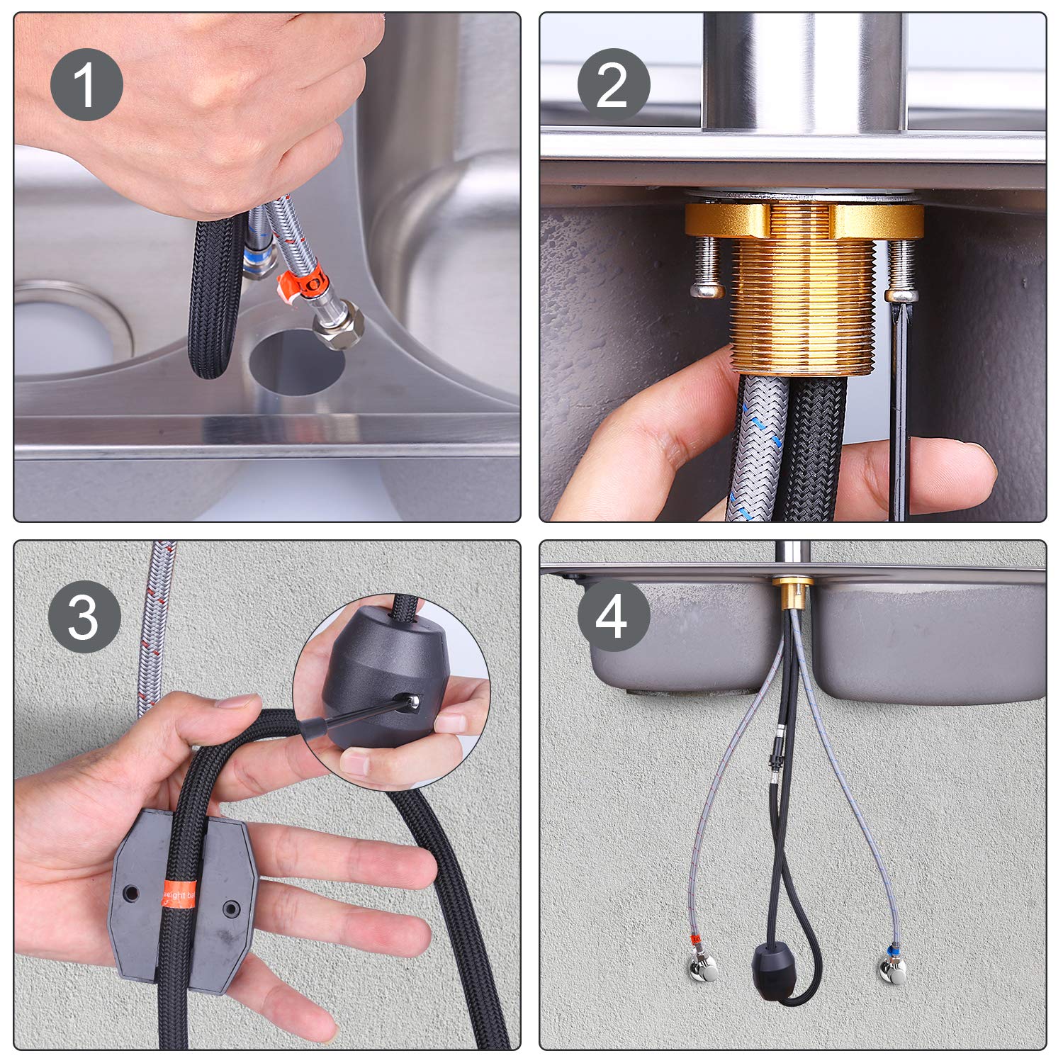 Stainless Steel Pull Down Kitchen Faucet for Modern Sinks