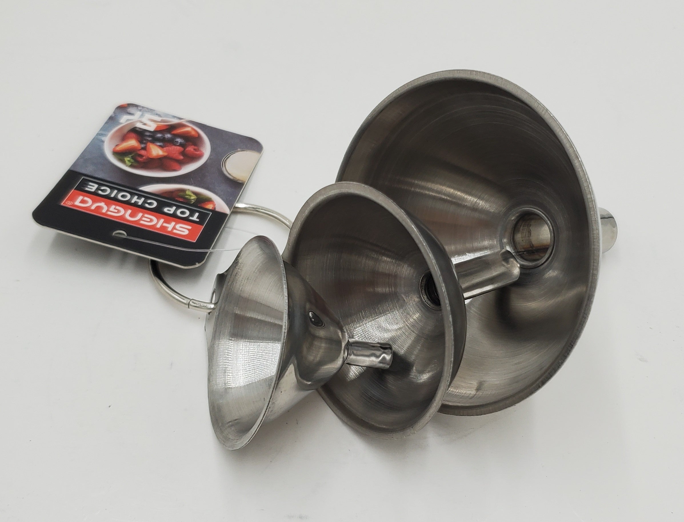 3 Piece Stainless Steel Small Funnel Set - 10.5x4.25 Inches - Perfect for Kitchen, Laboratory & Automotive Use