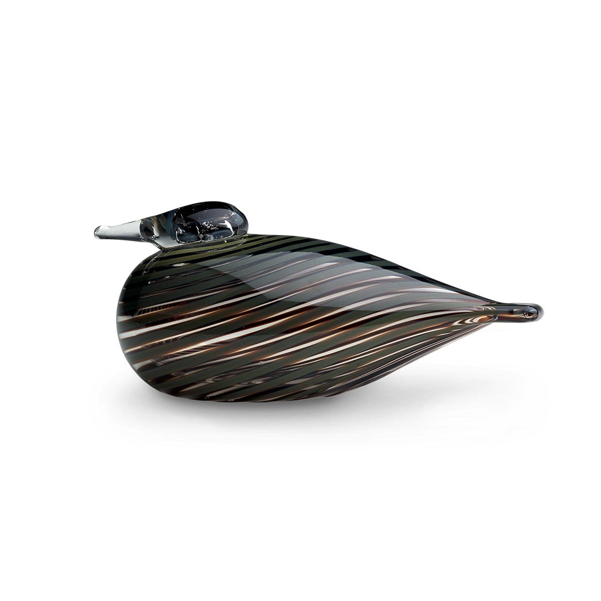 Iittala Birds of Toikka Handmade Mouthblown Glass Bird Figurine - Whip-Poor-Will - Elegant Home Decor for Shelf Display & Gift Giving
