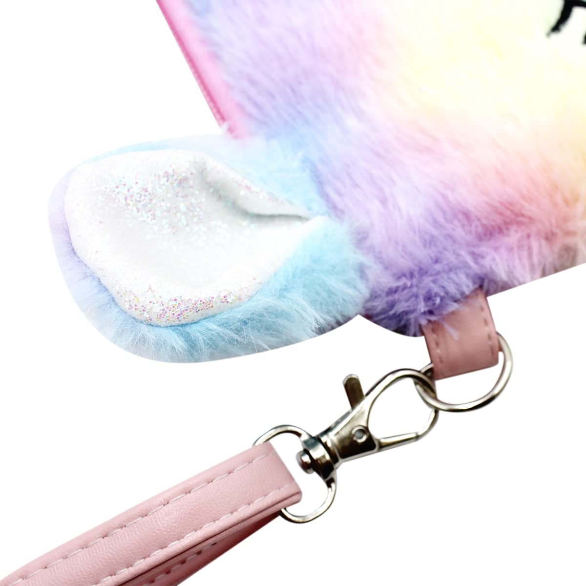 **MINGSEECESS Kids Wallet for Girls - Fluffy Crossbody Purse, Cute Fuzzy Tie-Dye Shoulder Bag with Zipper, Coin Purse for School, Travel & Daily Use**