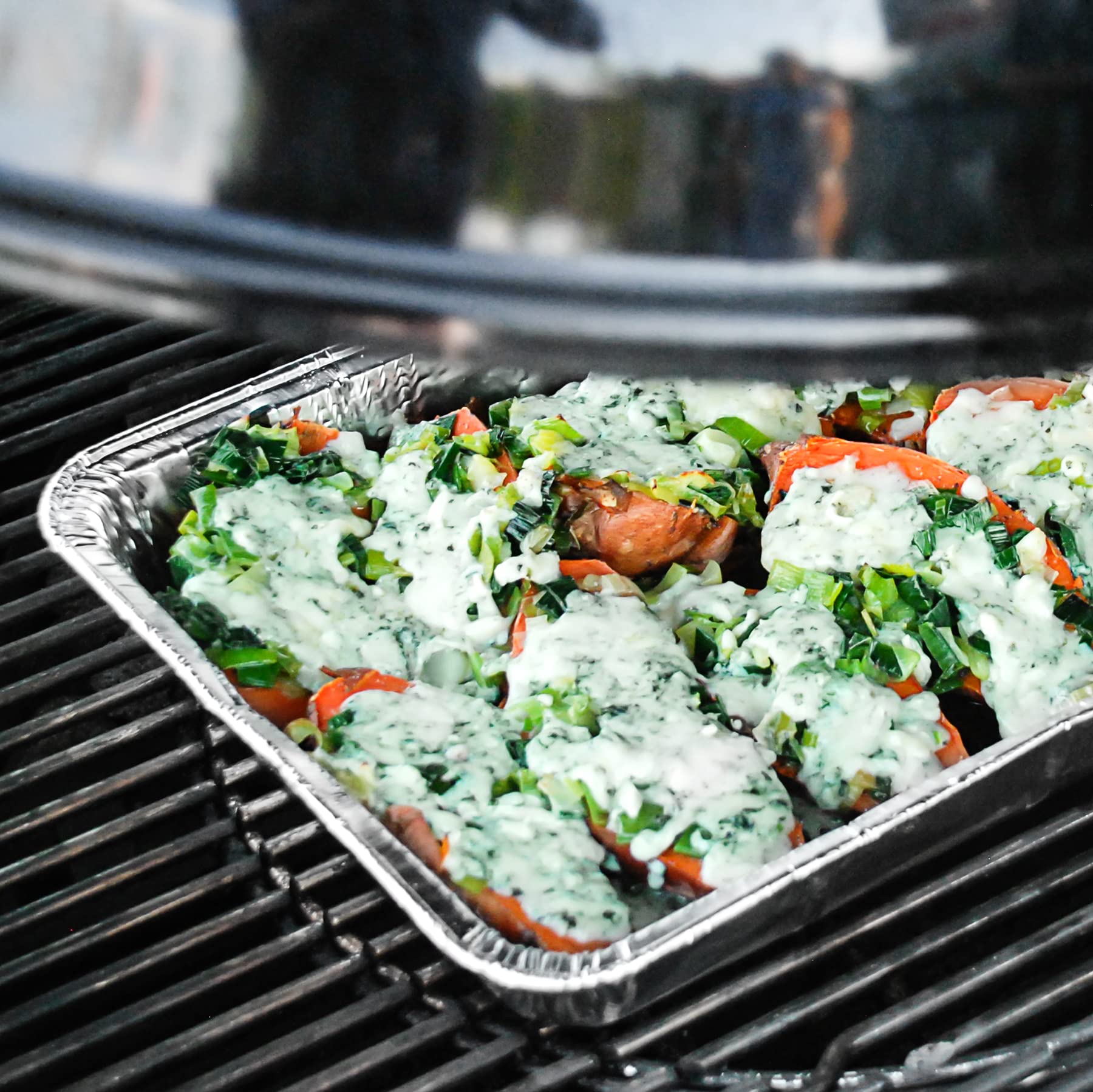 15 Pack Disposable Aluminum Foil Grill Topper Pans - Non-Stick BBQ Grill Grate Liners for Outdoor Cooking, Camping & Backyard Parties | Prevents Food from Falling & Sticking | Perfect for Grilling Burgers, Steaks, Vegetables & Seafood